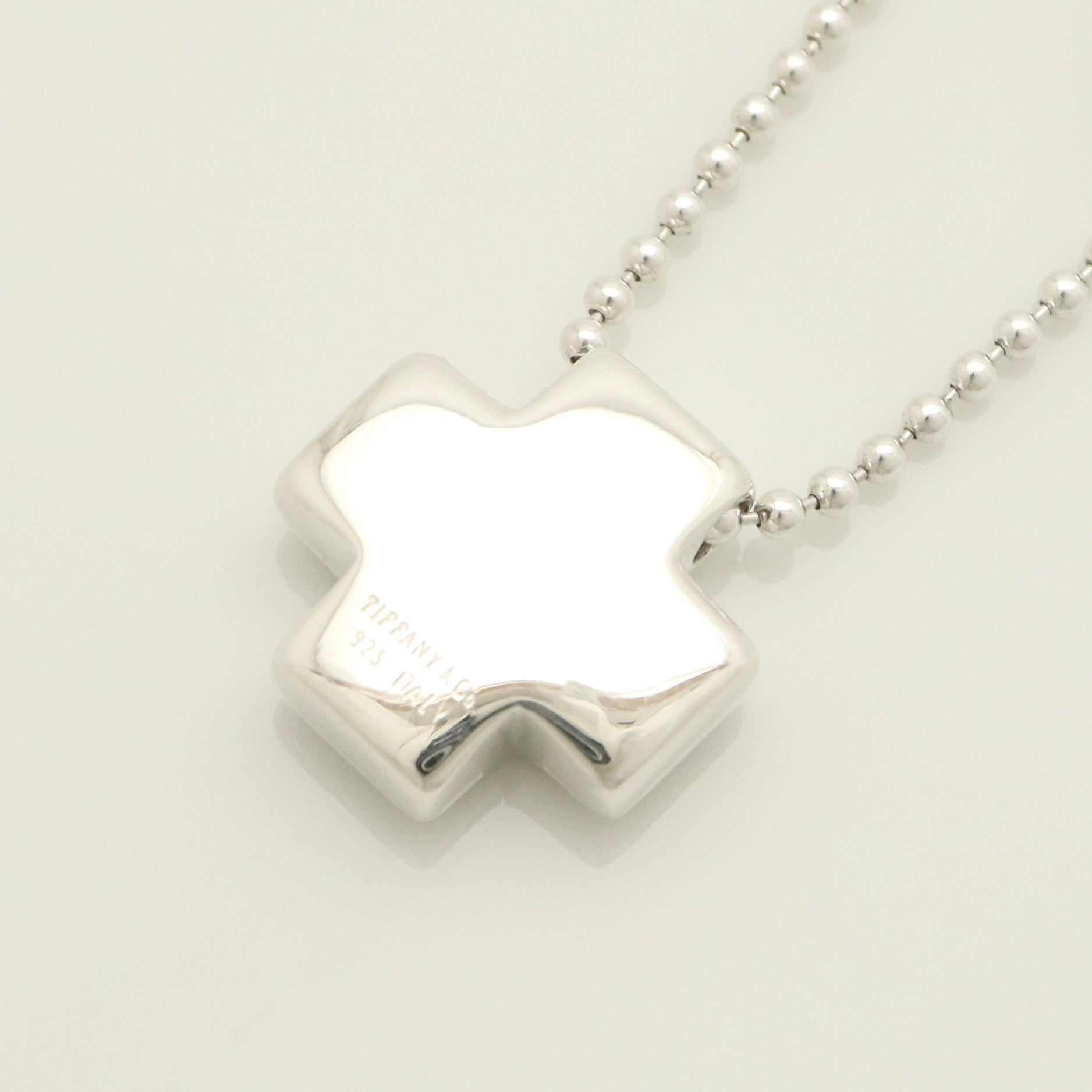TIFFANY&Co. Roman cross Necklace Ball chain Sterling Silver 925 
