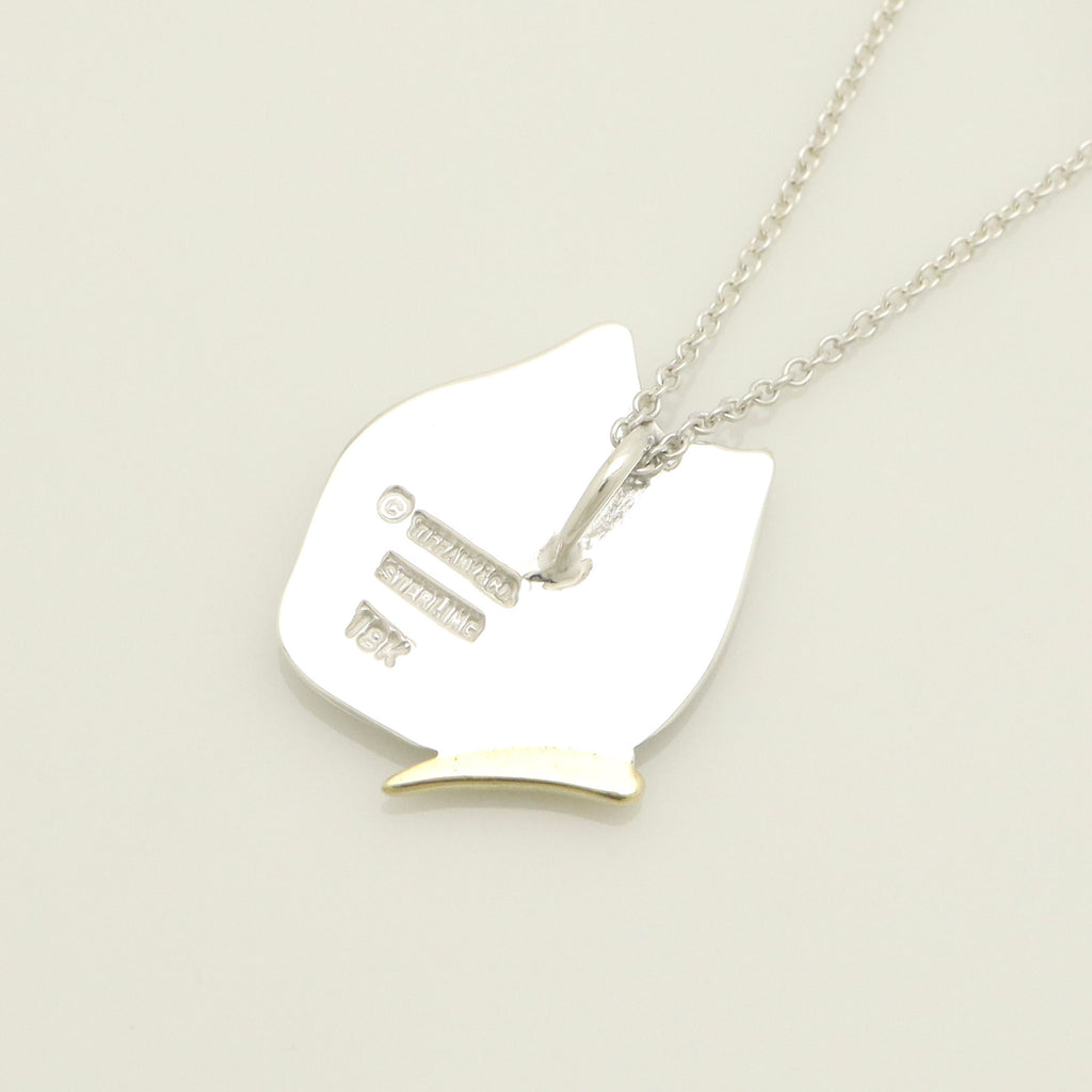  Tiffany & Co. Butterfly Pendant Necklace Sterling Silver 925 & 18K Gold 