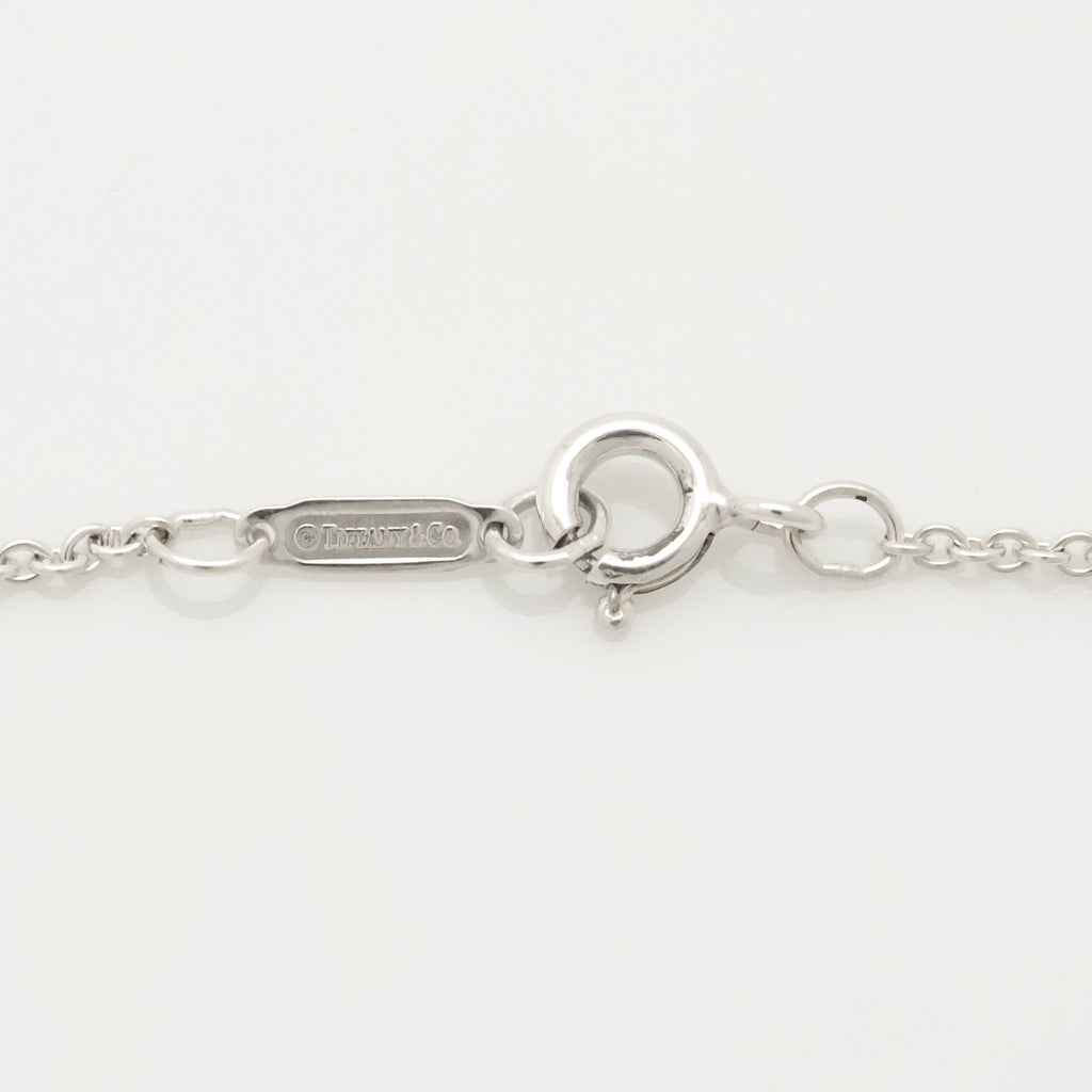 Tiffany & Co. Stencil Cutout Two Heart Lariat Necklace Sterling Silver 925