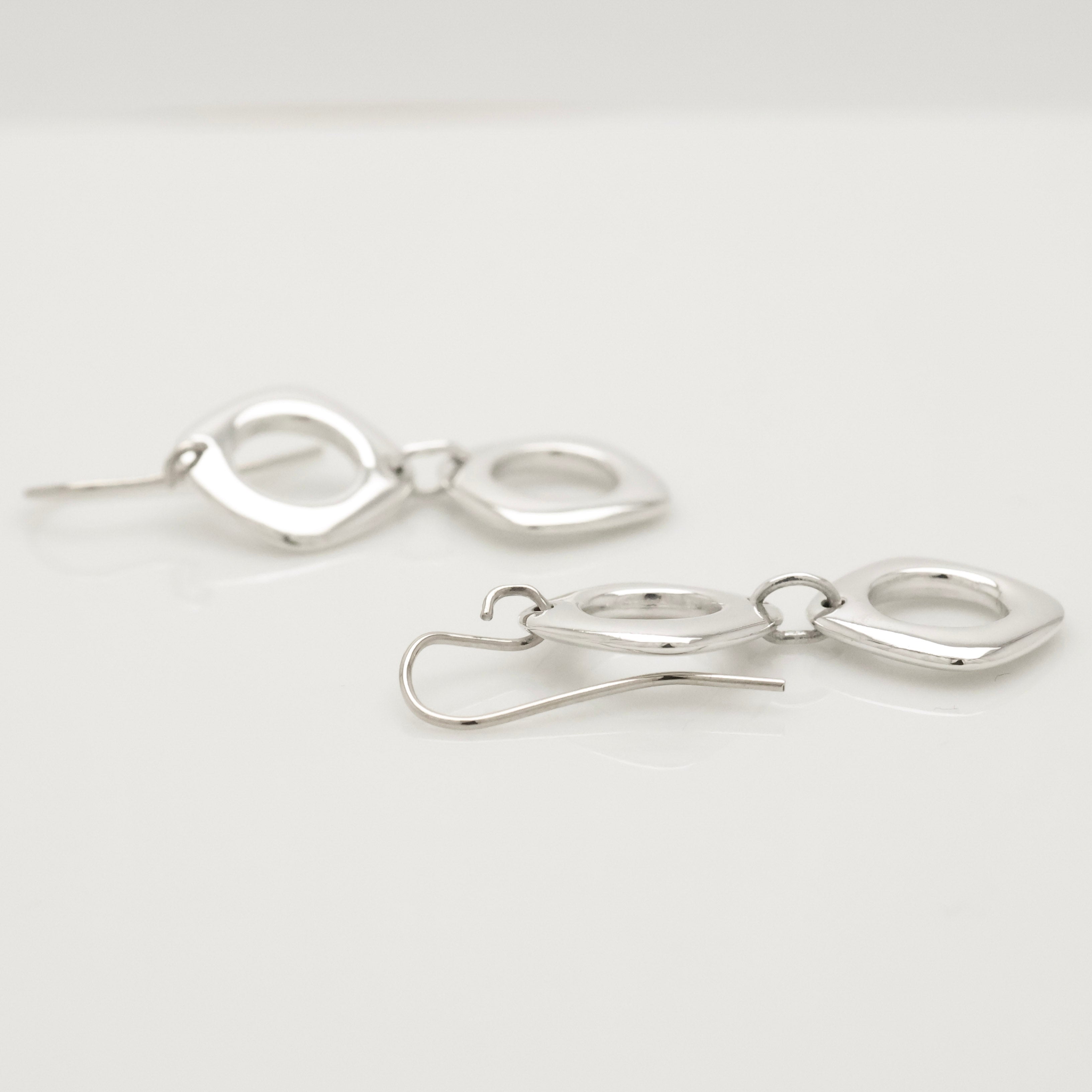 TIFFANY&Co. ダブル クッション スクエア フック ピアス AG925