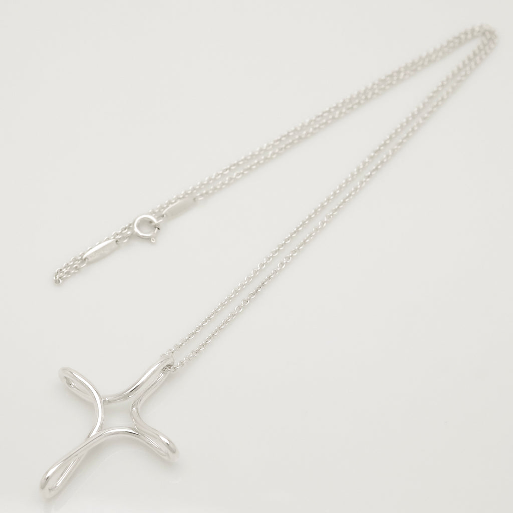  Tiffany & Co. Infinity Cross Necklace Pendant  Sterling Silver 925 