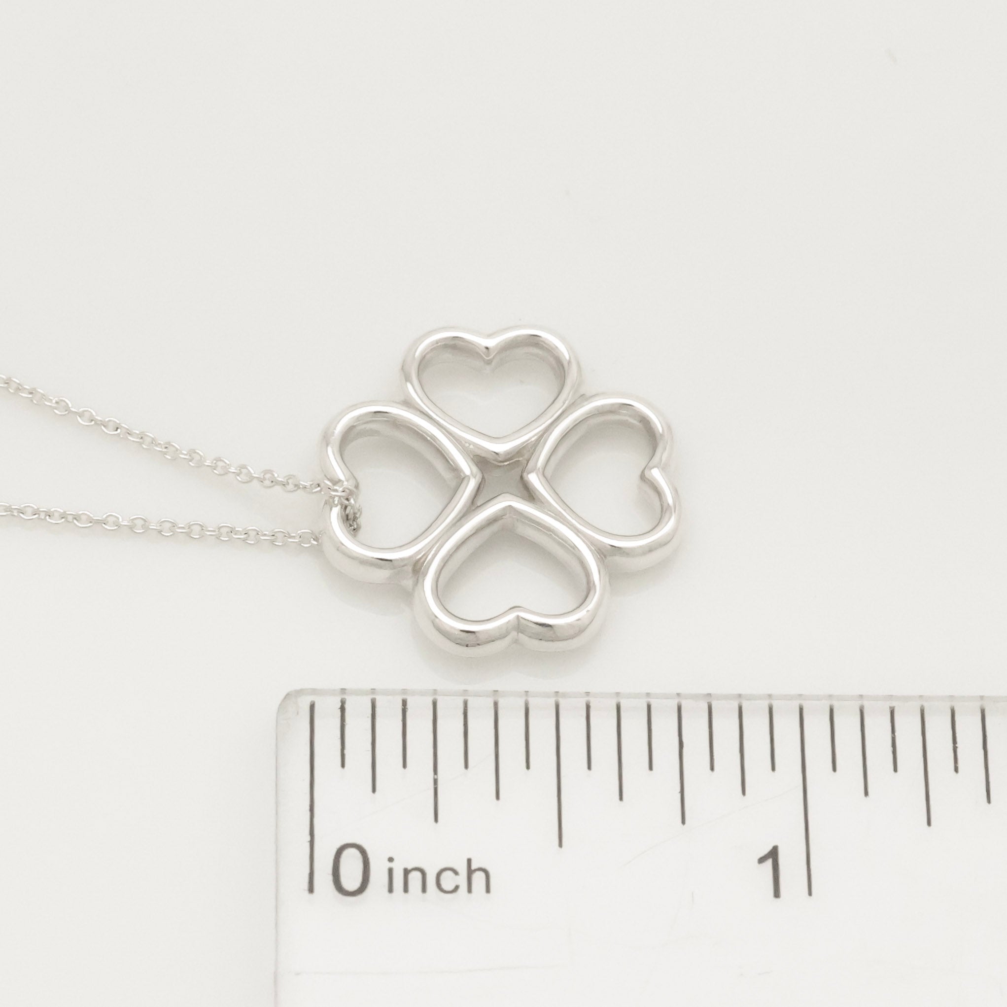  Tiffany & Co. Four Hearts Clover Necklace Pendant Sterling Silver 925