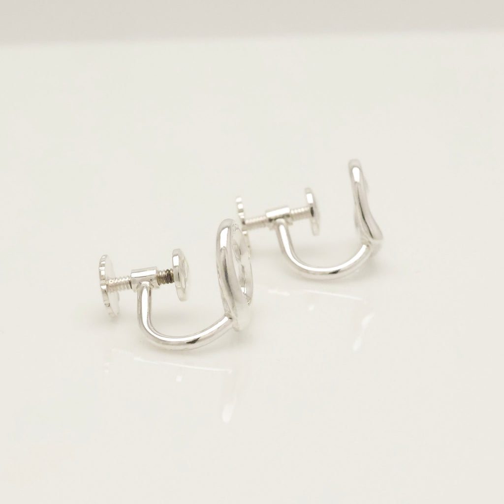 Tiffany & Co. Peretti Open Heart Screw back Earrings Sterling Silver 925