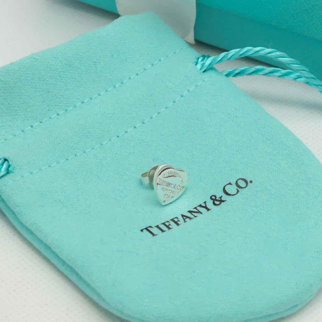 TIFFANY&Co. リターントゥ ティファニー  シングル ハート タグ スタッド ピアス AG925