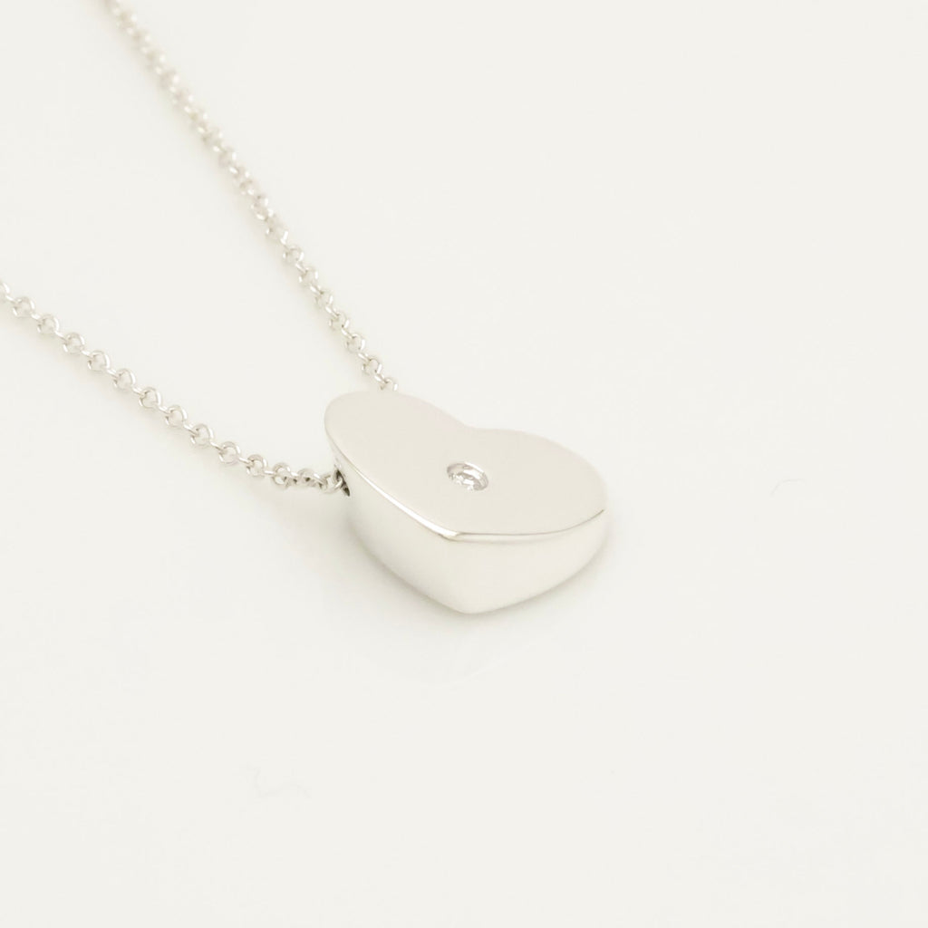   Tiffany & Co. Modern Heart 1P Diamond Necklace Sterling Silver 925