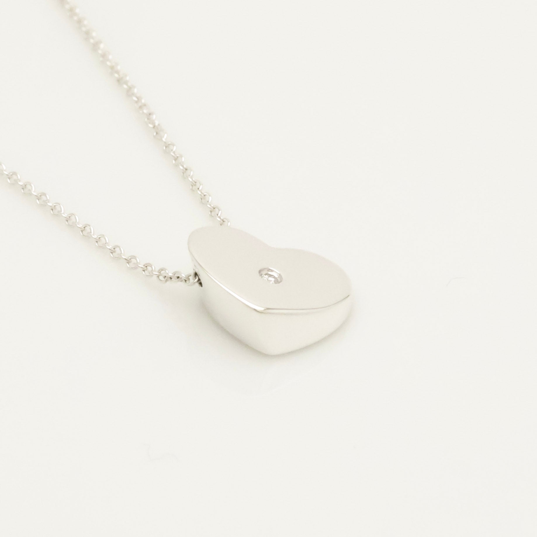   Tiffany & Co. Modern Heart 1P Diamond Necklace Sterling Silver 925