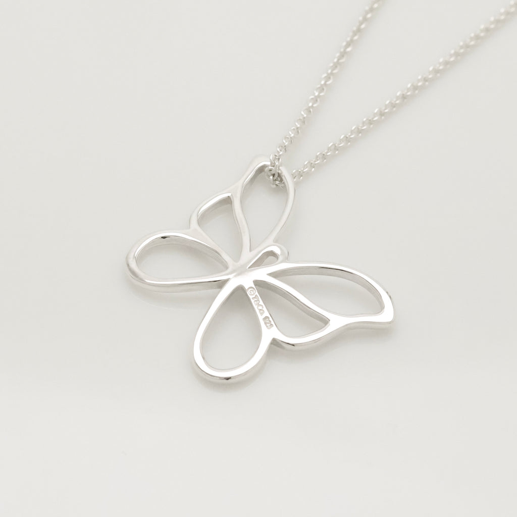 TIFFANY&Co. オープン バタフライ 蝶 ネックレス AG925