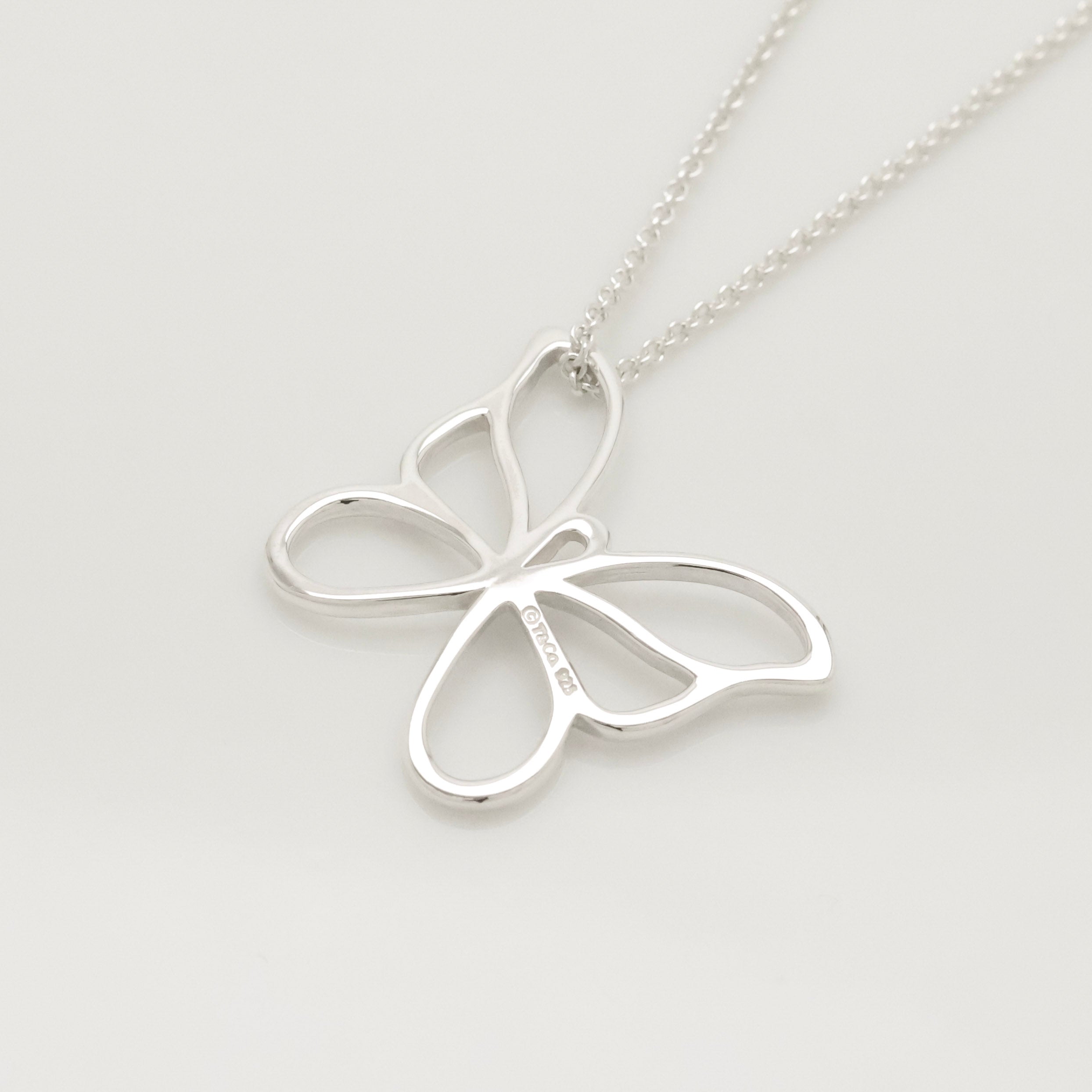 TIFFANY&Co. オープン バタフライ 蝶 ネックレス AG925