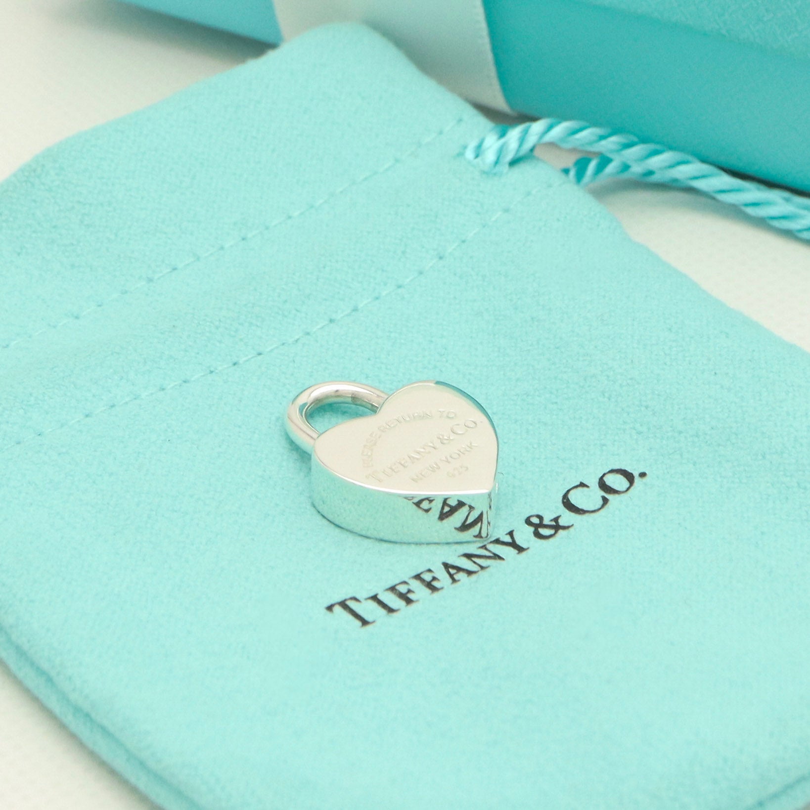 Tiffany & Co. Heart Charm Padlock Lock or Pendant in Sterling Silver 925