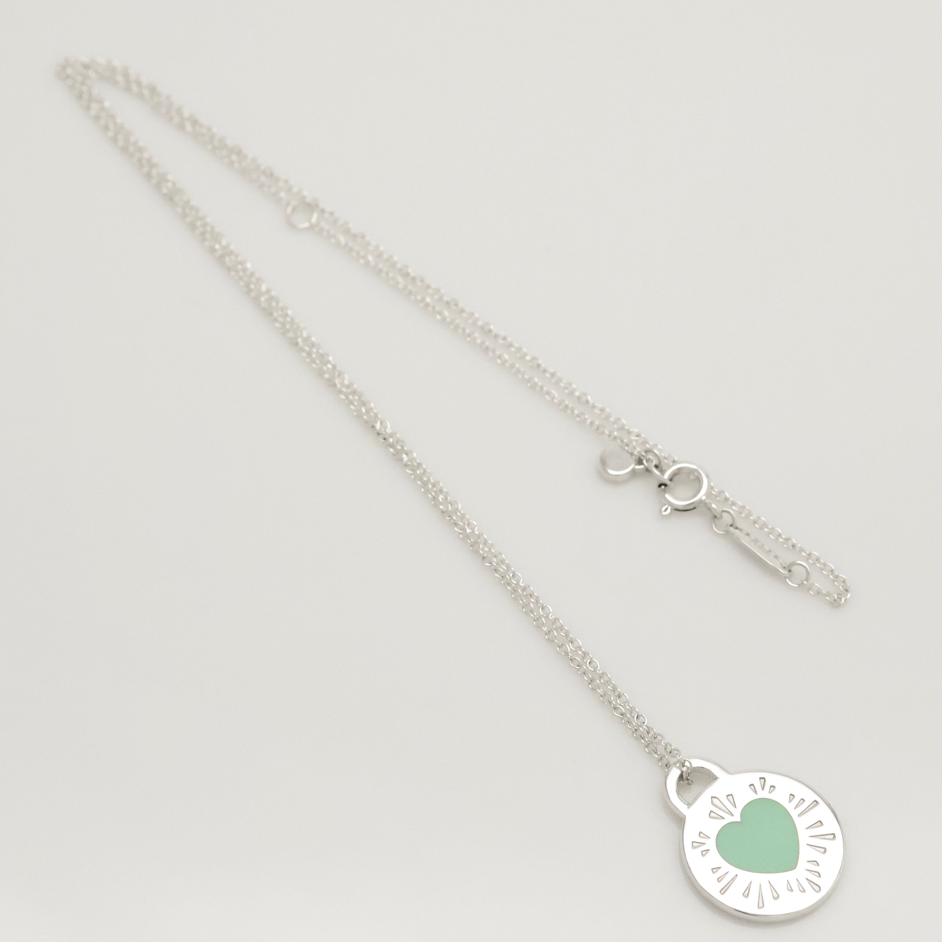 TIFFANY&Co. リターントゥ ティファニー ラウンド タグ エナメル ハート ネックレス AG925
