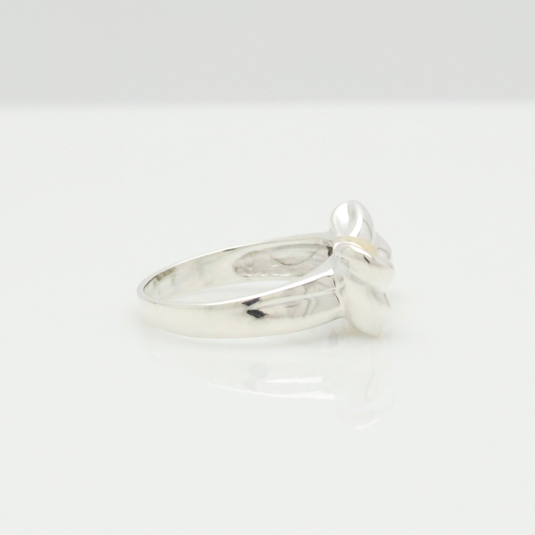 TIFFANY&Co. リボン コンビ リング 11号 AG925 AU750