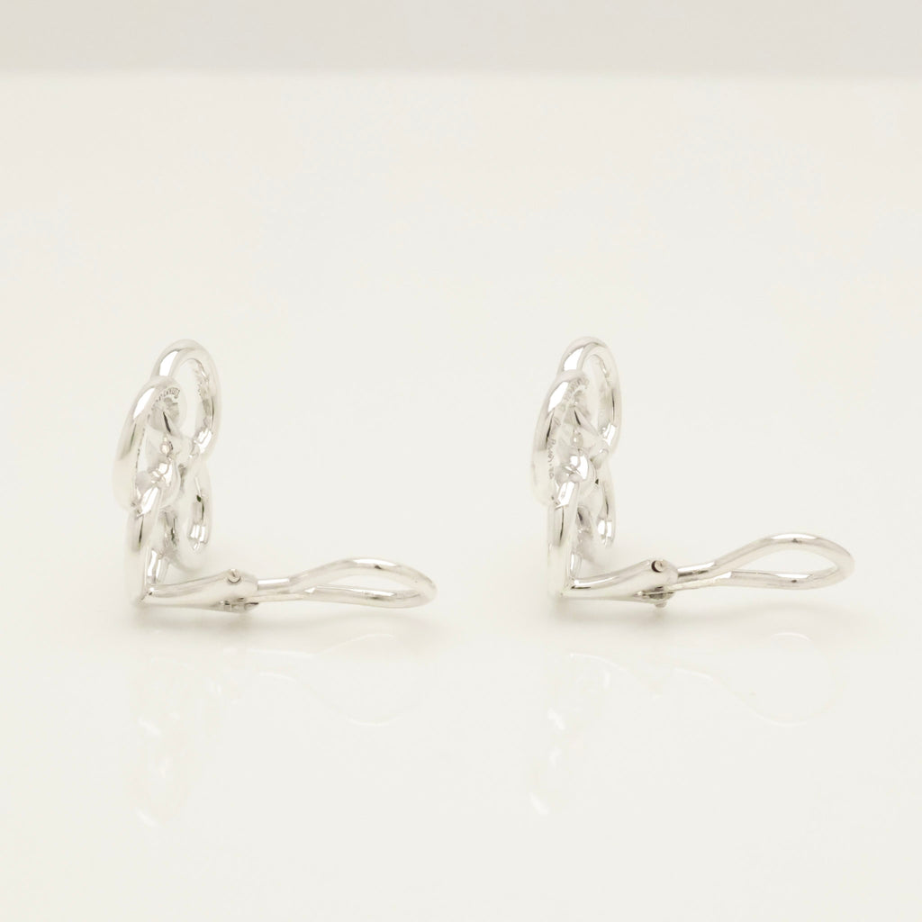 Tiffany & Co. Quadrifoglio Four Leaf Clover Clip-On Earrings Sterling Silver 925