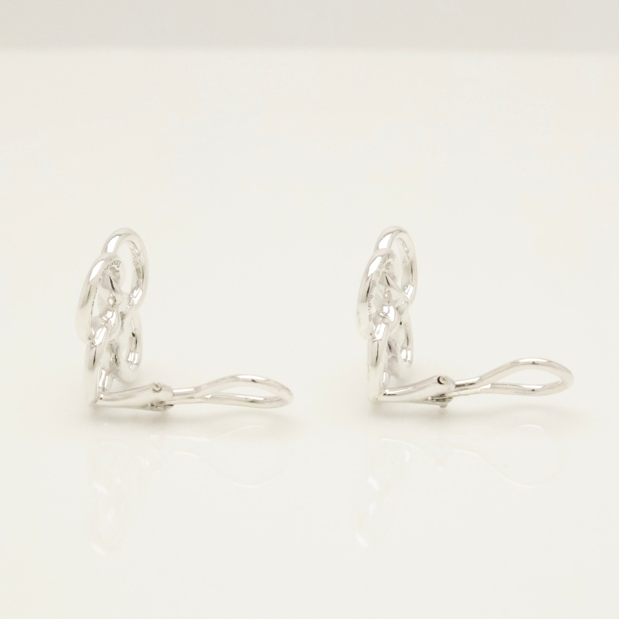 Tiffany & Co. Quadrifoglio Four Leaf Clover Clip-On Earrings Sterling Silver 925