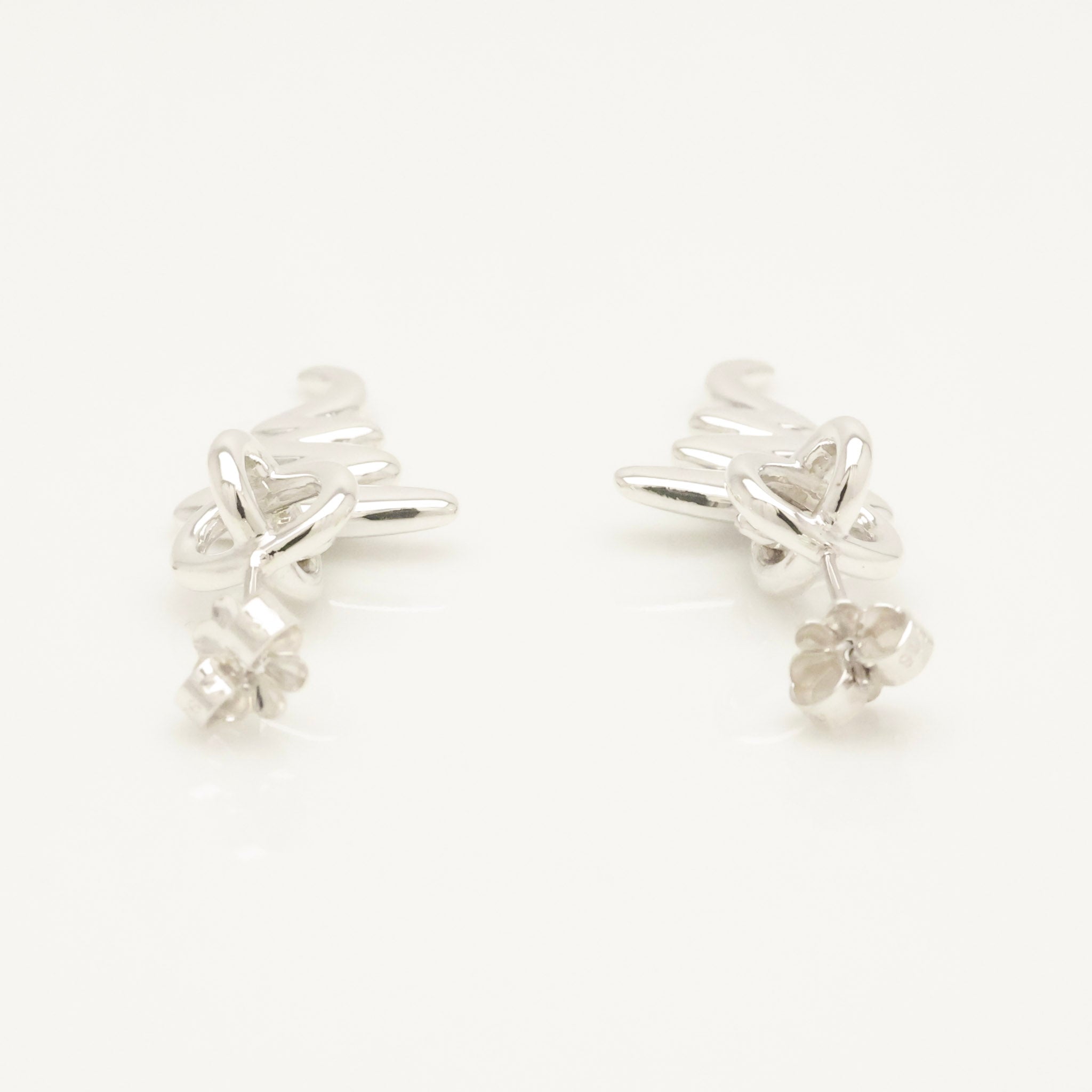 Tiffany & Co. Picasso Scribble Zig Zag Stud Earrings Sterling Silver 925