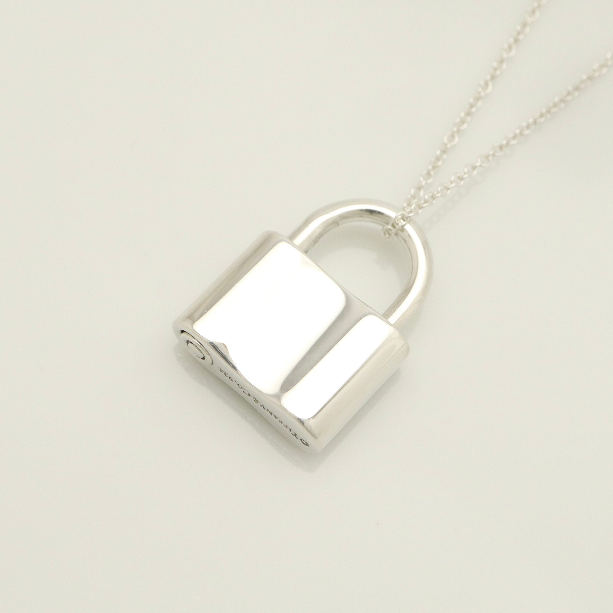 Tiffany & Co 1837 Padlock Necklace Pendant Sterling Silver 925
