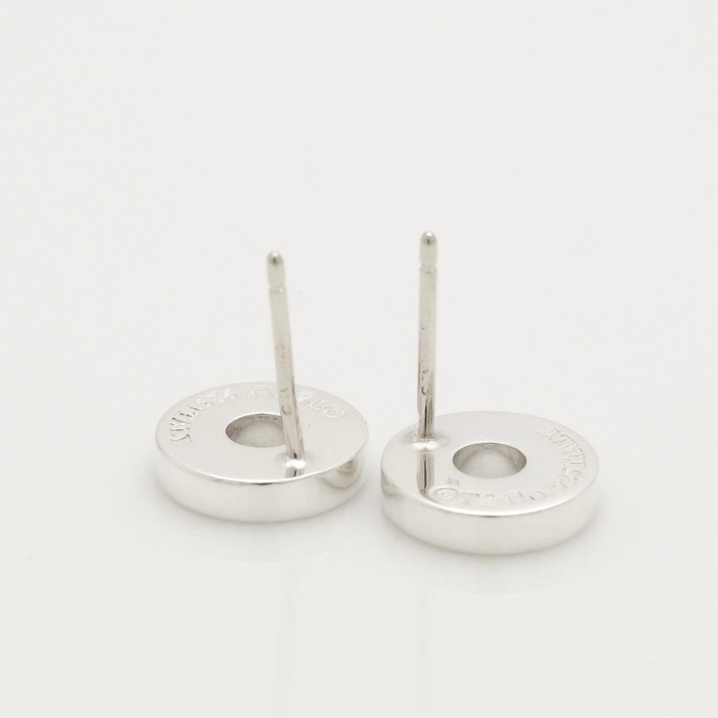 Tiffany & Co. 1837 Round Circle Stud Earrings Sterling Silver 925 