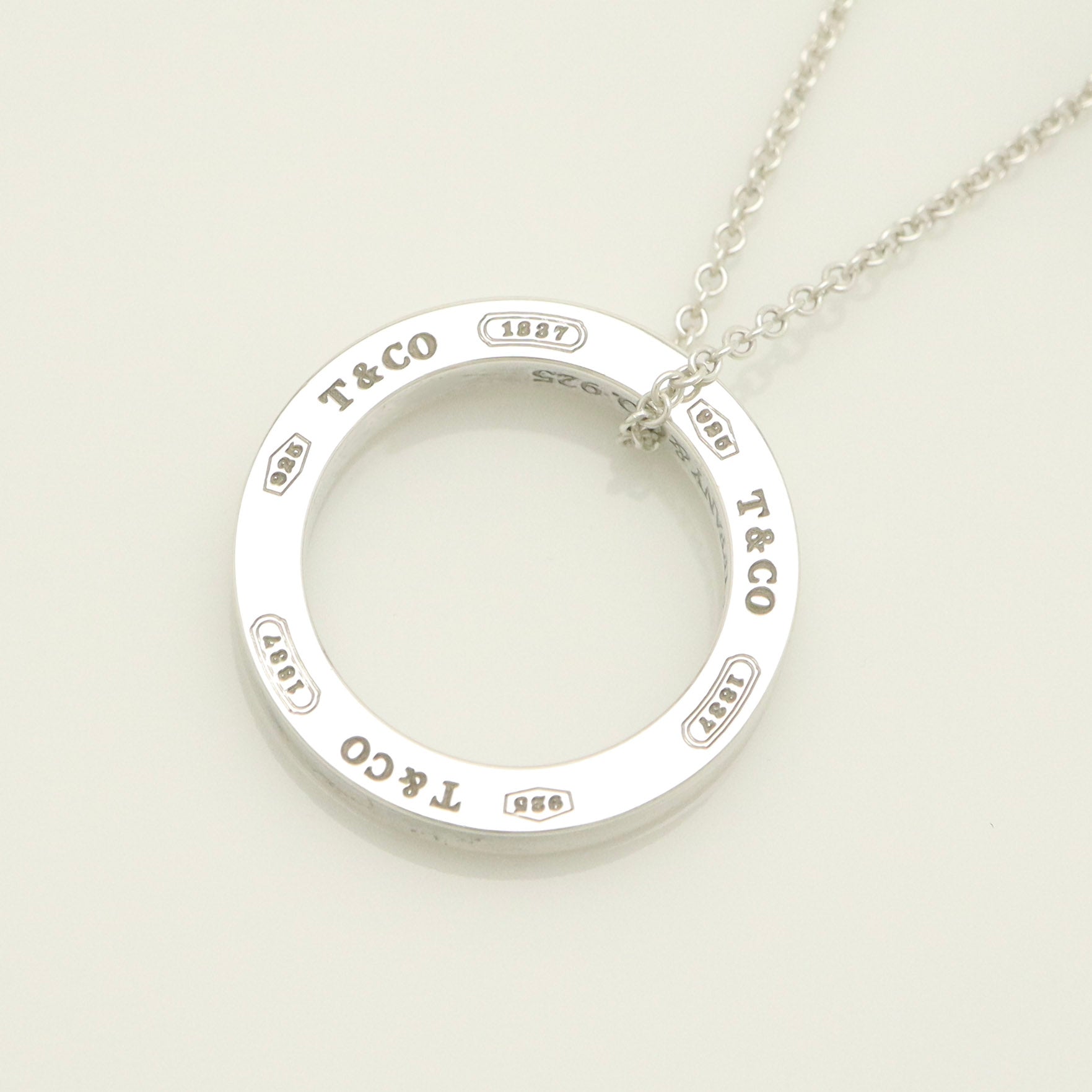 Tiffany & Co. Round Circle Pendant Necklace Sterling Silver 925