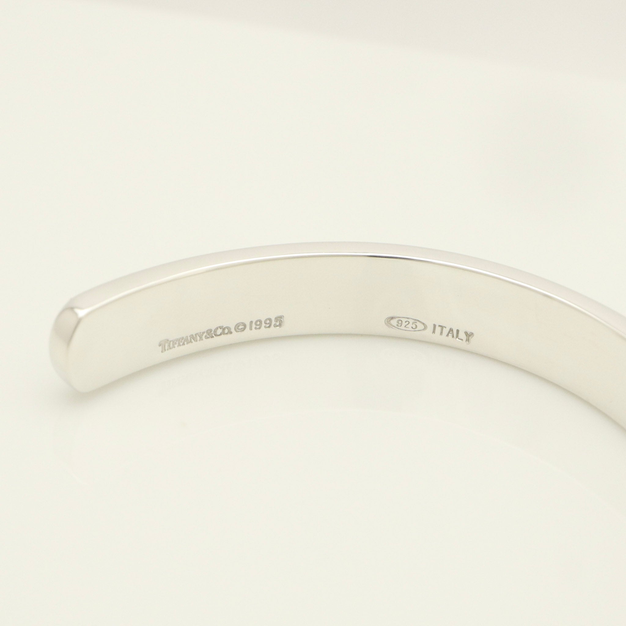Tiffany & Co. Atlas Roman Numerals Cuff Bangle Bracelet Sterling Silver 925