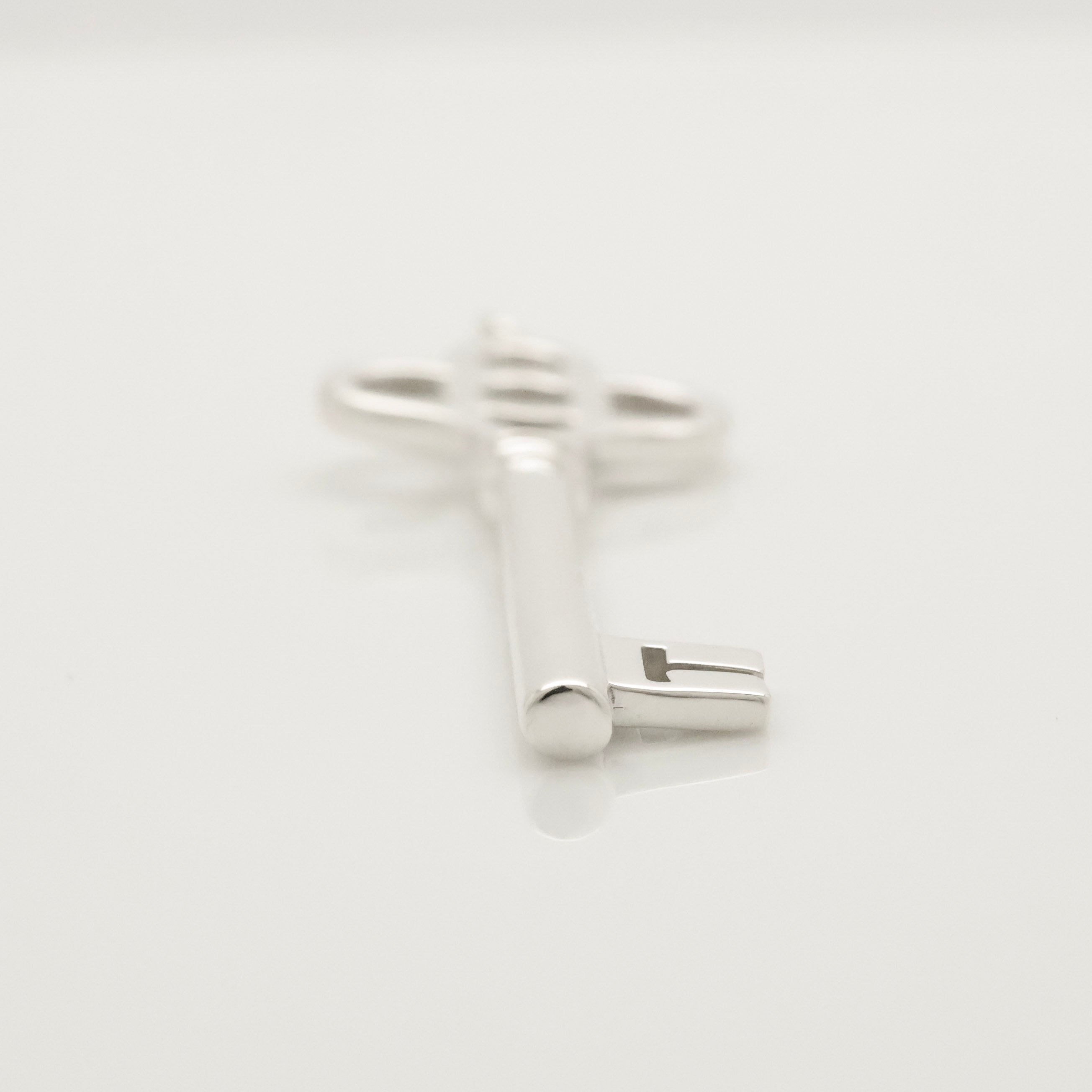 Tiffany & Co. LARGE Crown Key Pendant Charm Sterling Silver 925