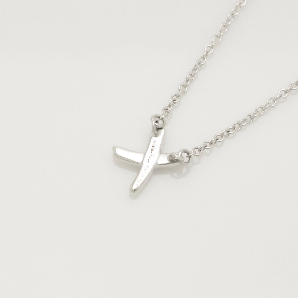 Tiffany & Co. Mini X Kiss Cross Pendant Necklace Sterling Silver 925 