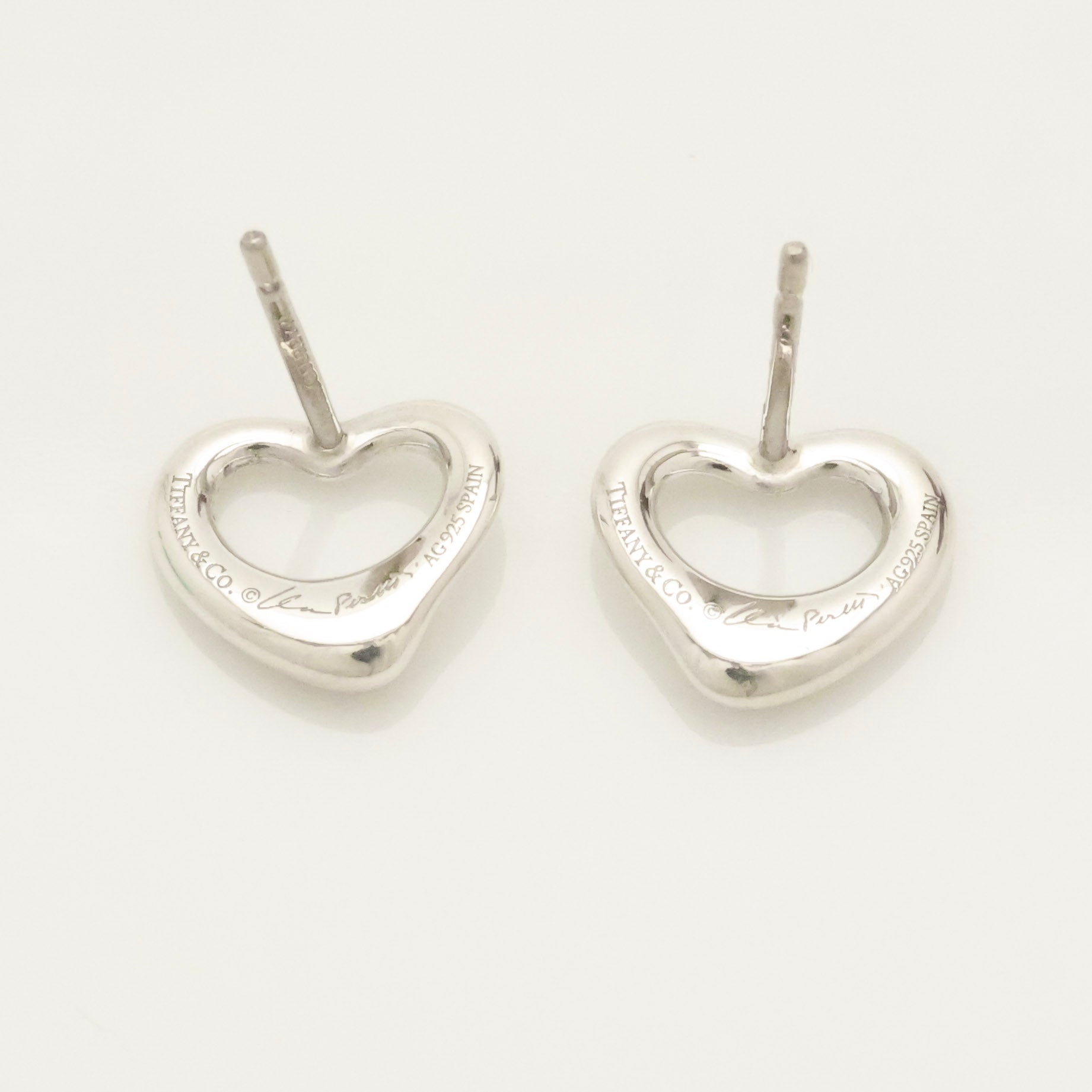 TIFFANY&Co.  オープンハート エルサペレッティ スタッド ピアス AG925