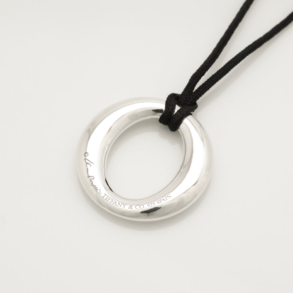  Tiffany & Co. Seviana Silk Cord Necklace Sterling Silver 925
