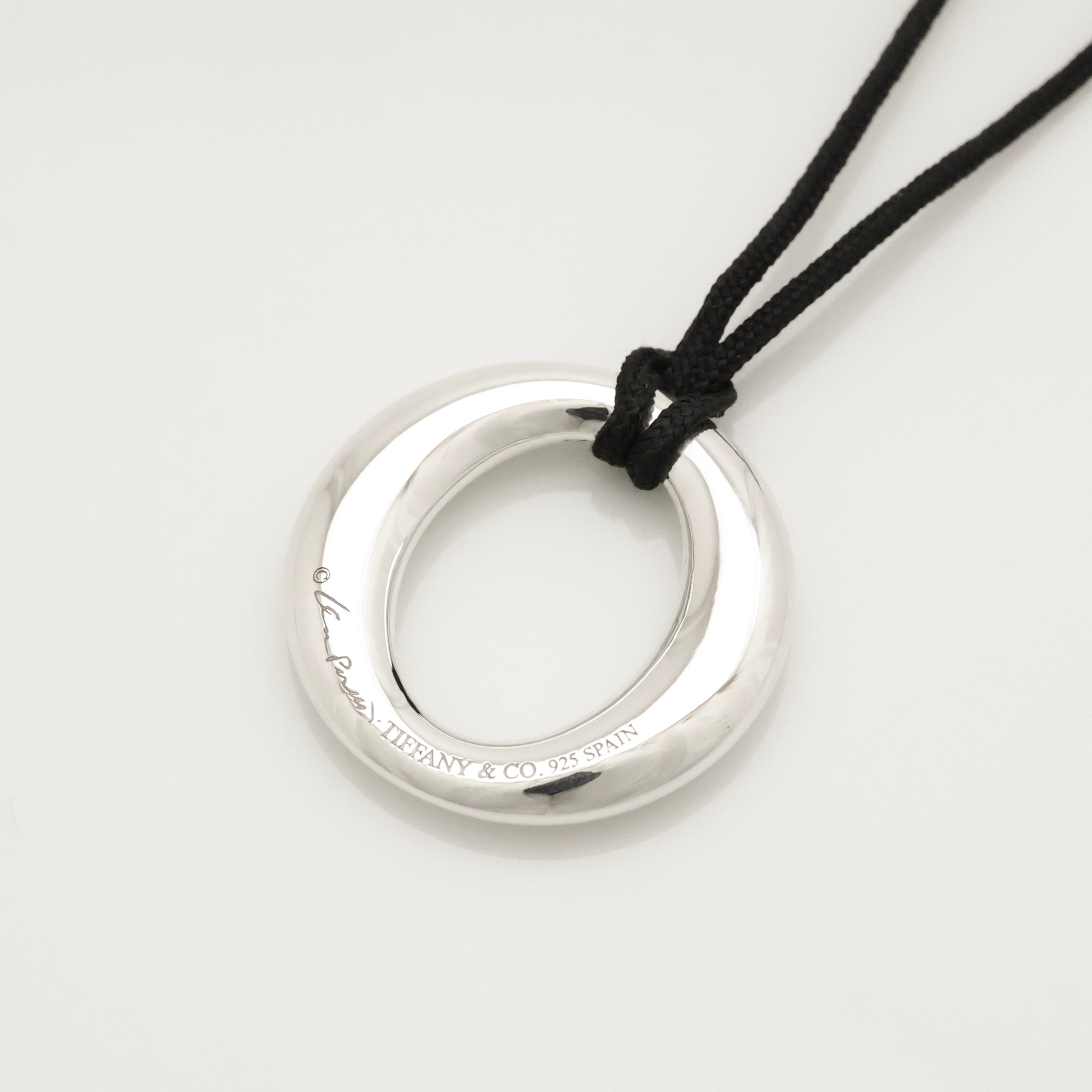  Tiffany & Co. Seviana Silk Cord Necklace Sterling Silver 925