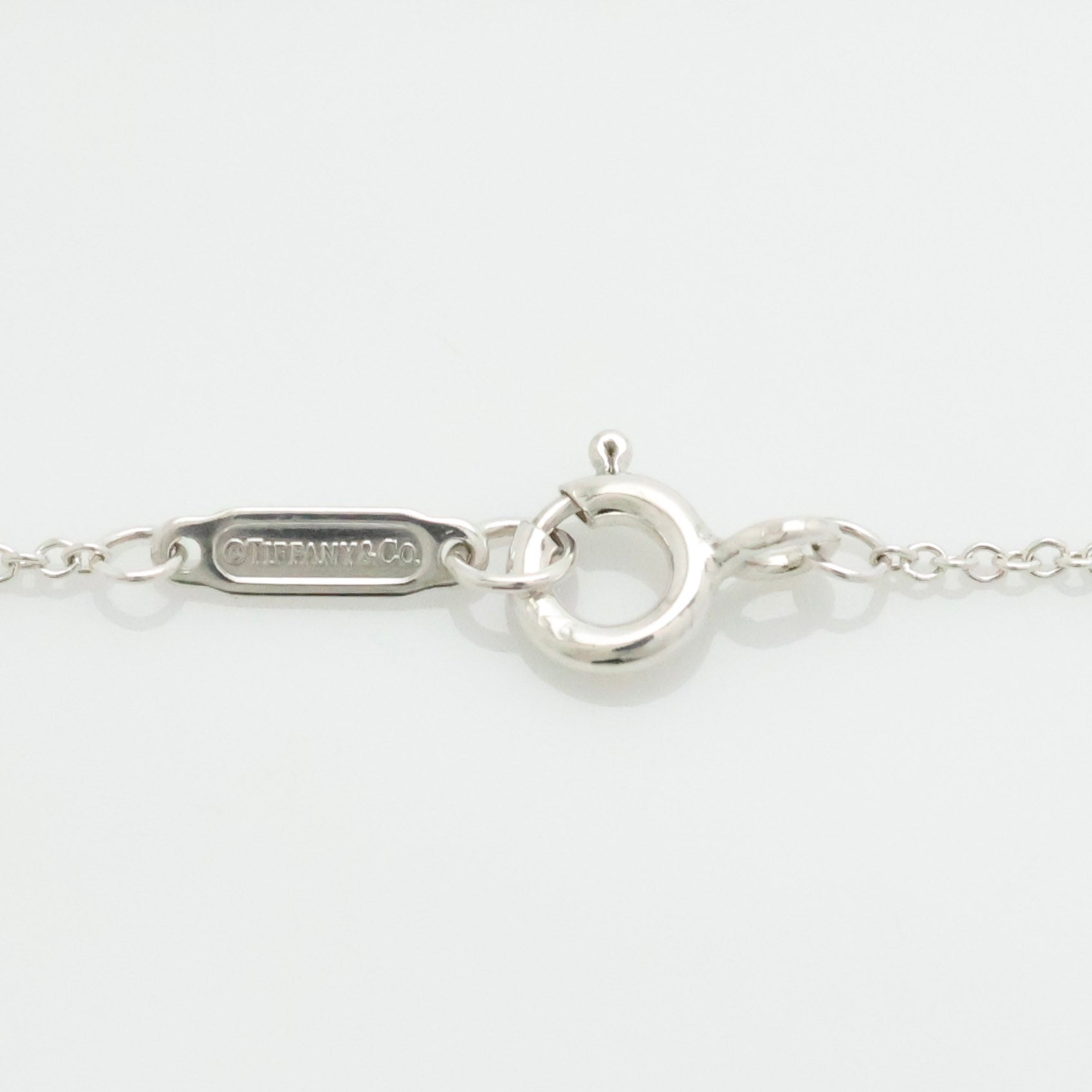 Tiffany & Co. 1837 Round Lock 1P Diamond Necklace Sterling Silver 925 