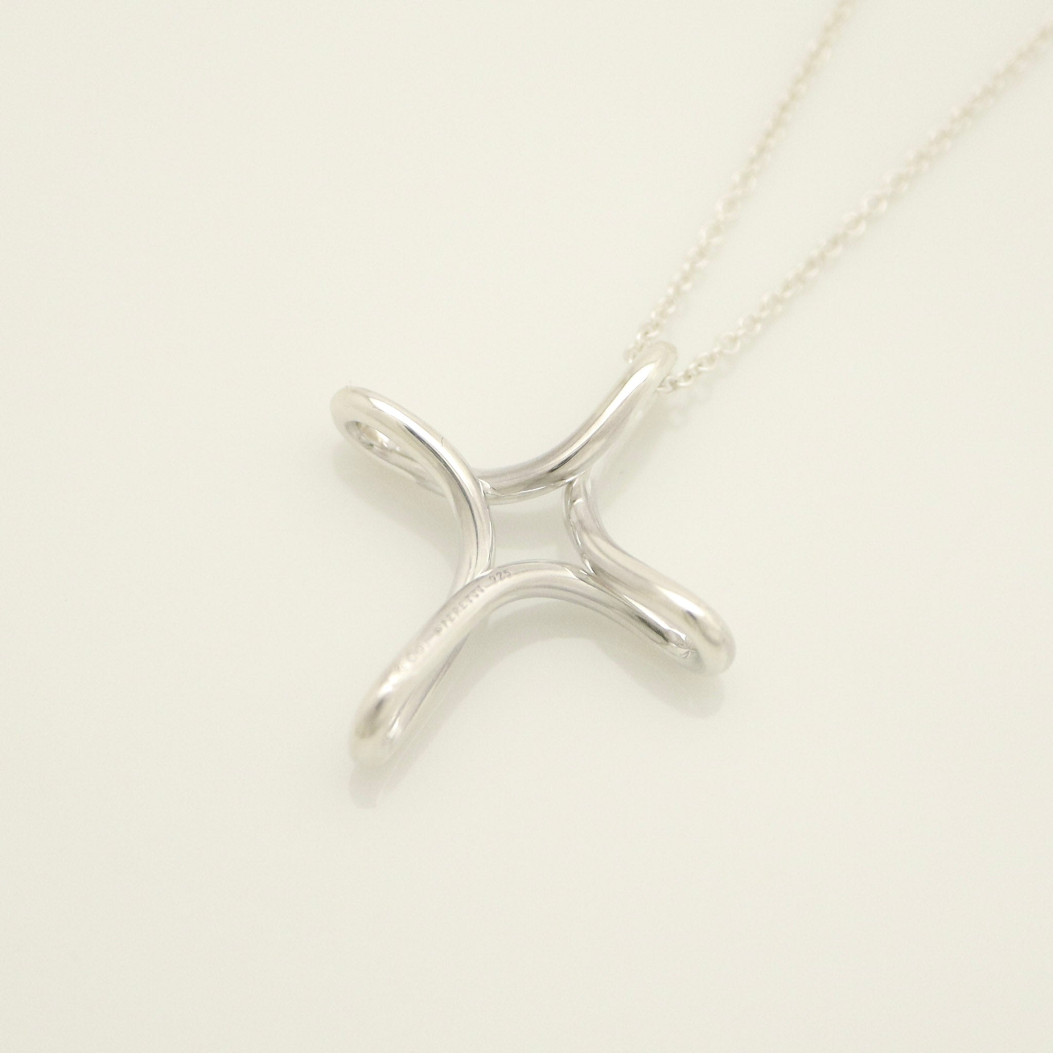  Tiffany & Co.. Infinity Cross Necklace Pendant Silver 925 