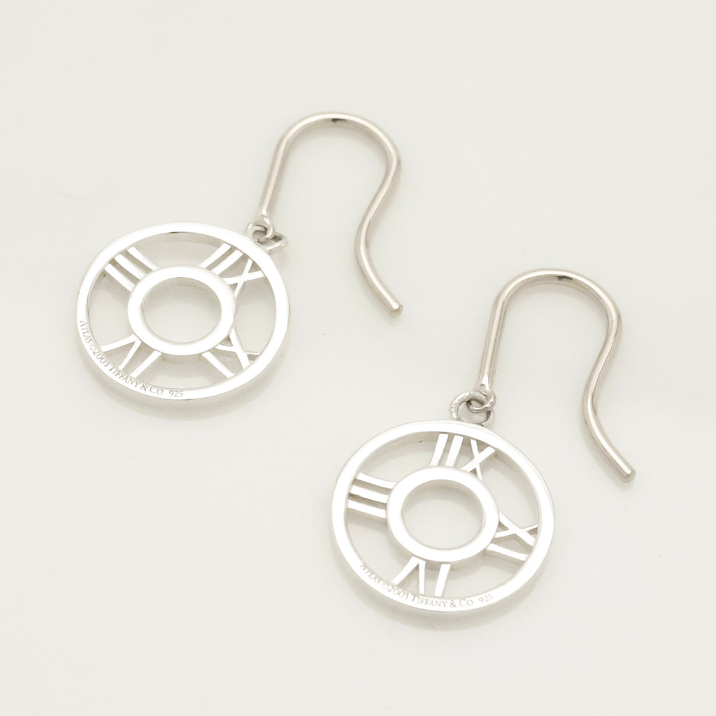 Tiffany & Co. Atlas Open Circle Dangle Hook Earrings Sterling Silver 925