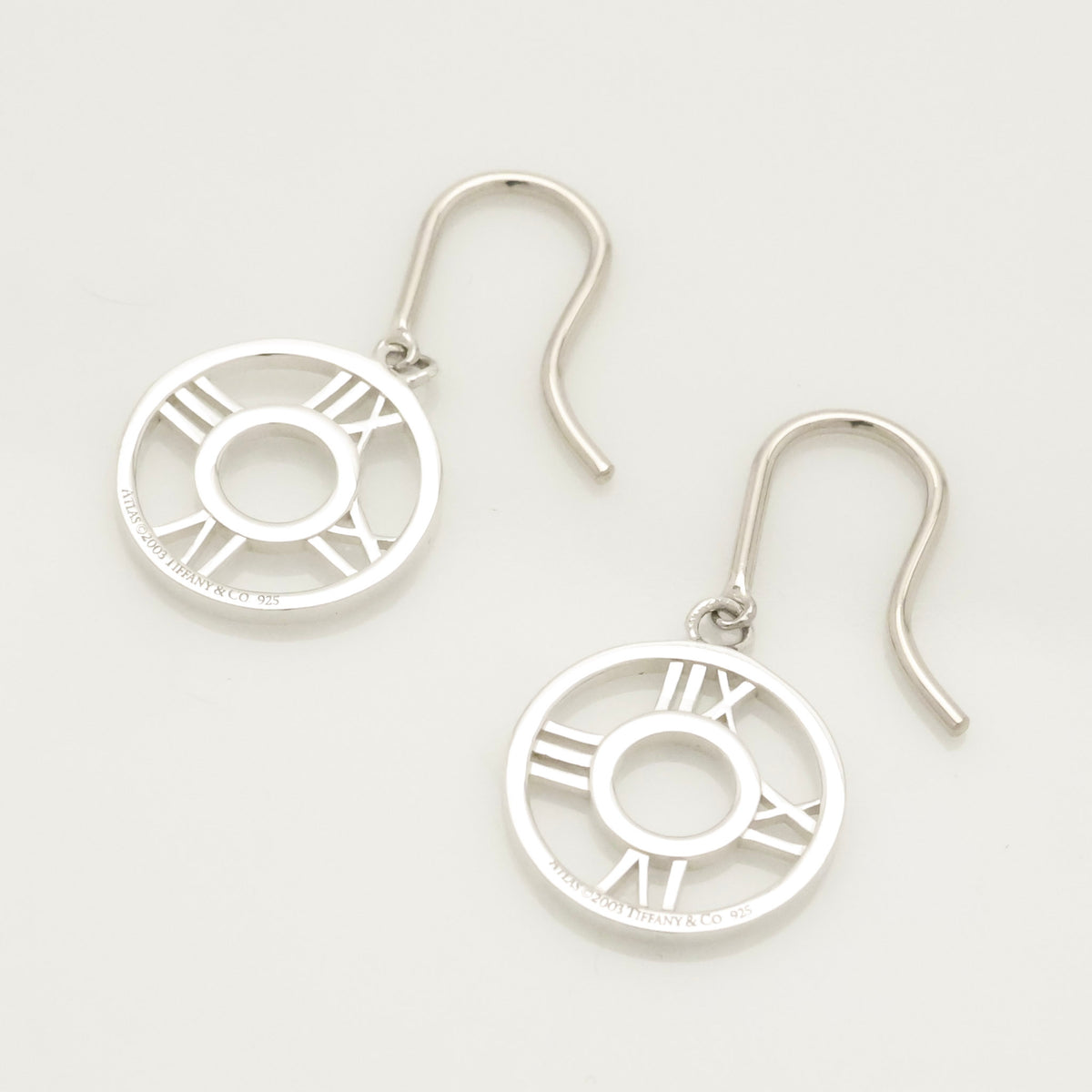 Tiffany & Co. Atlas Open Circle Dangle Hook Earrings Sterling Silver 925