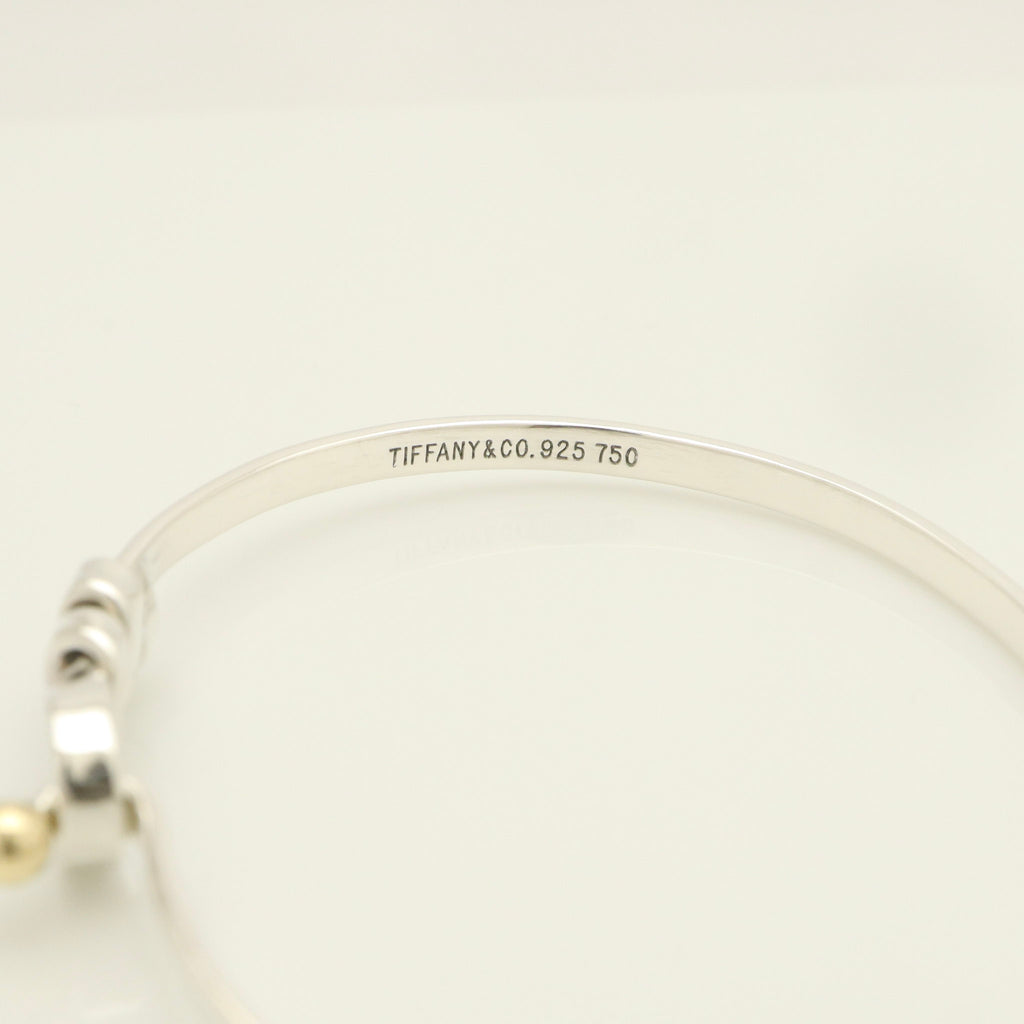 Tiffany & Co. Hook & Eye Bangle Sterling Silver 925 Gold 18k