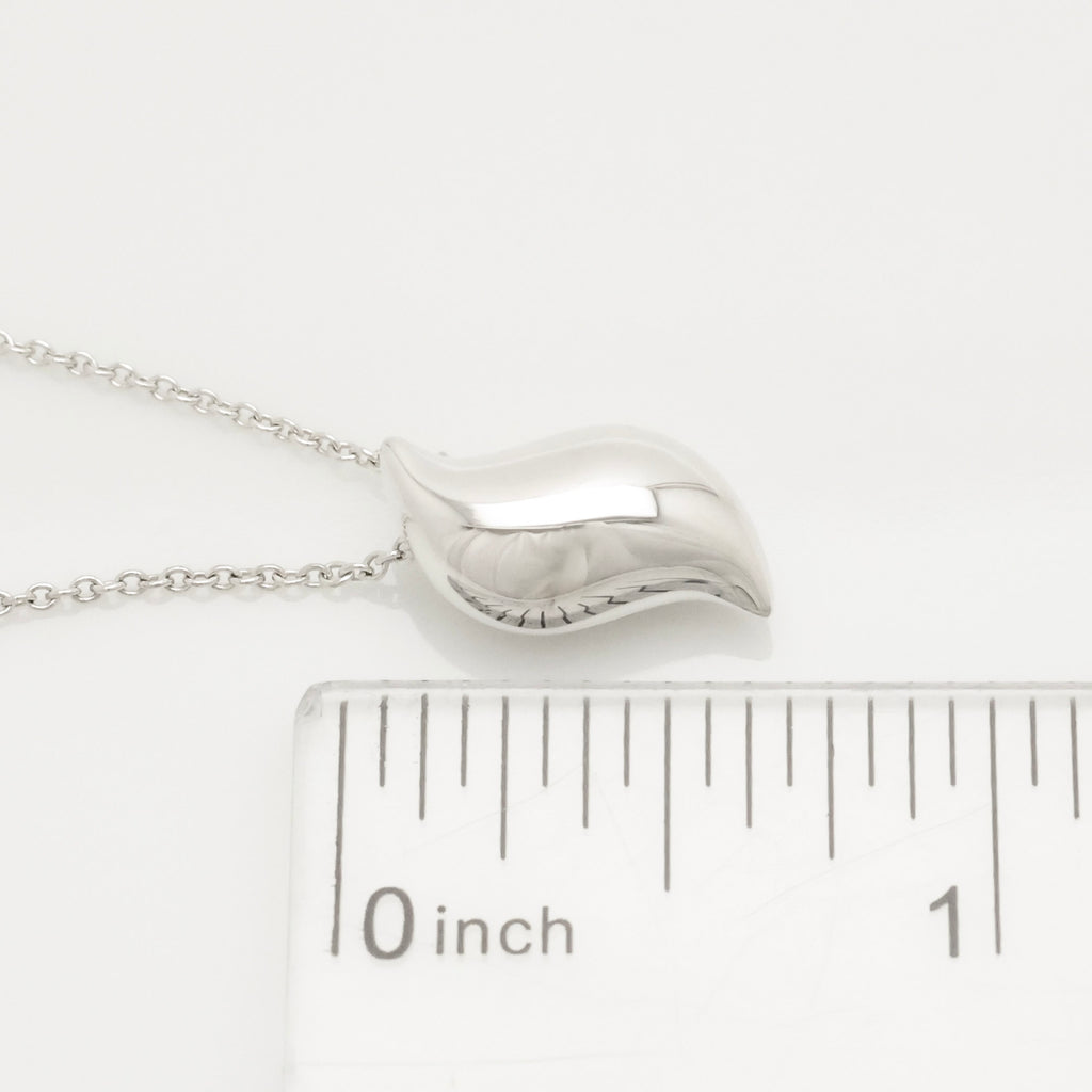 Tiffany & Co. Elsa Peretti Feather Pendant Necklace Sterling Silver 925