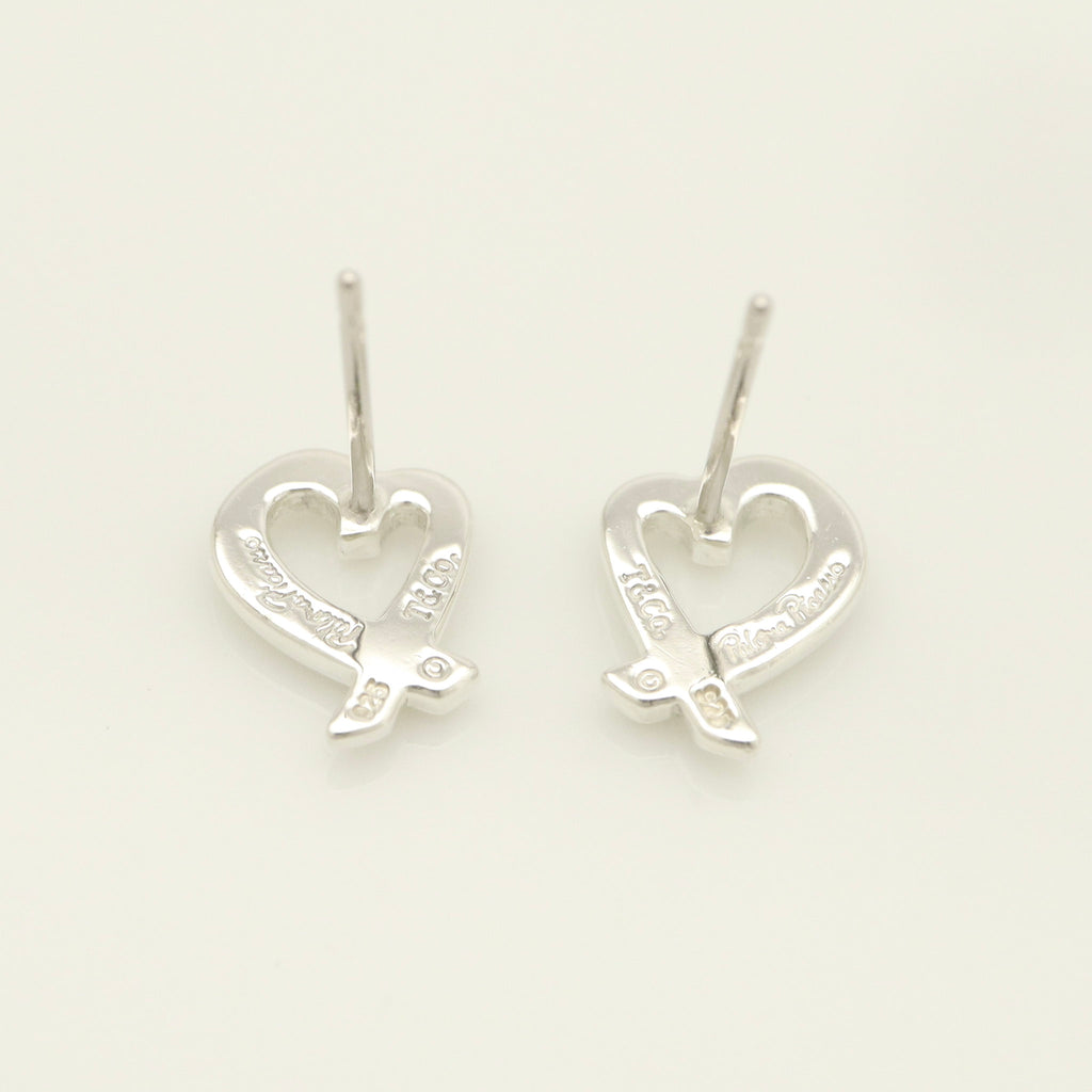 Tiffany & Co. Picasso Loving Heart Stud Earrings Sterling Silver 925 
