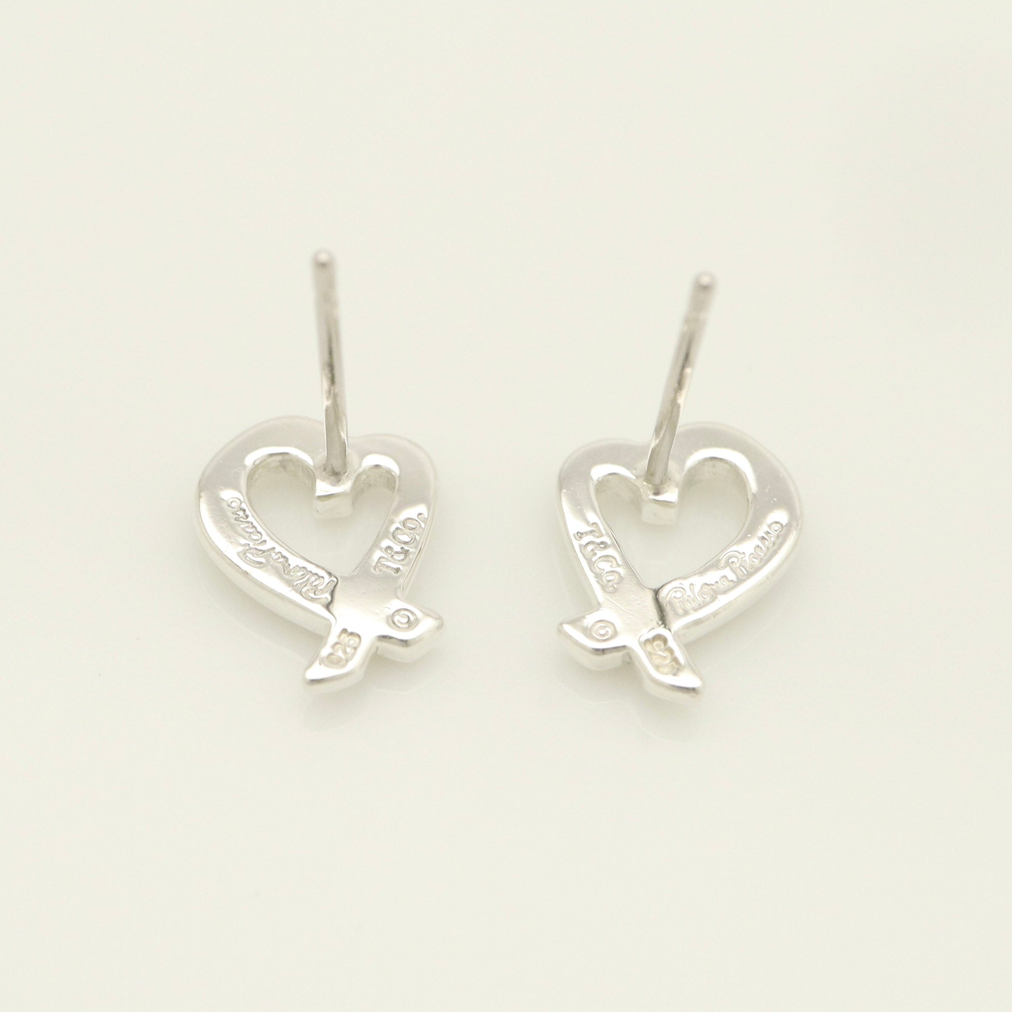 Tiffany & Co. Picasso Loving Heart Stud Earrings Sterling Silver 925 