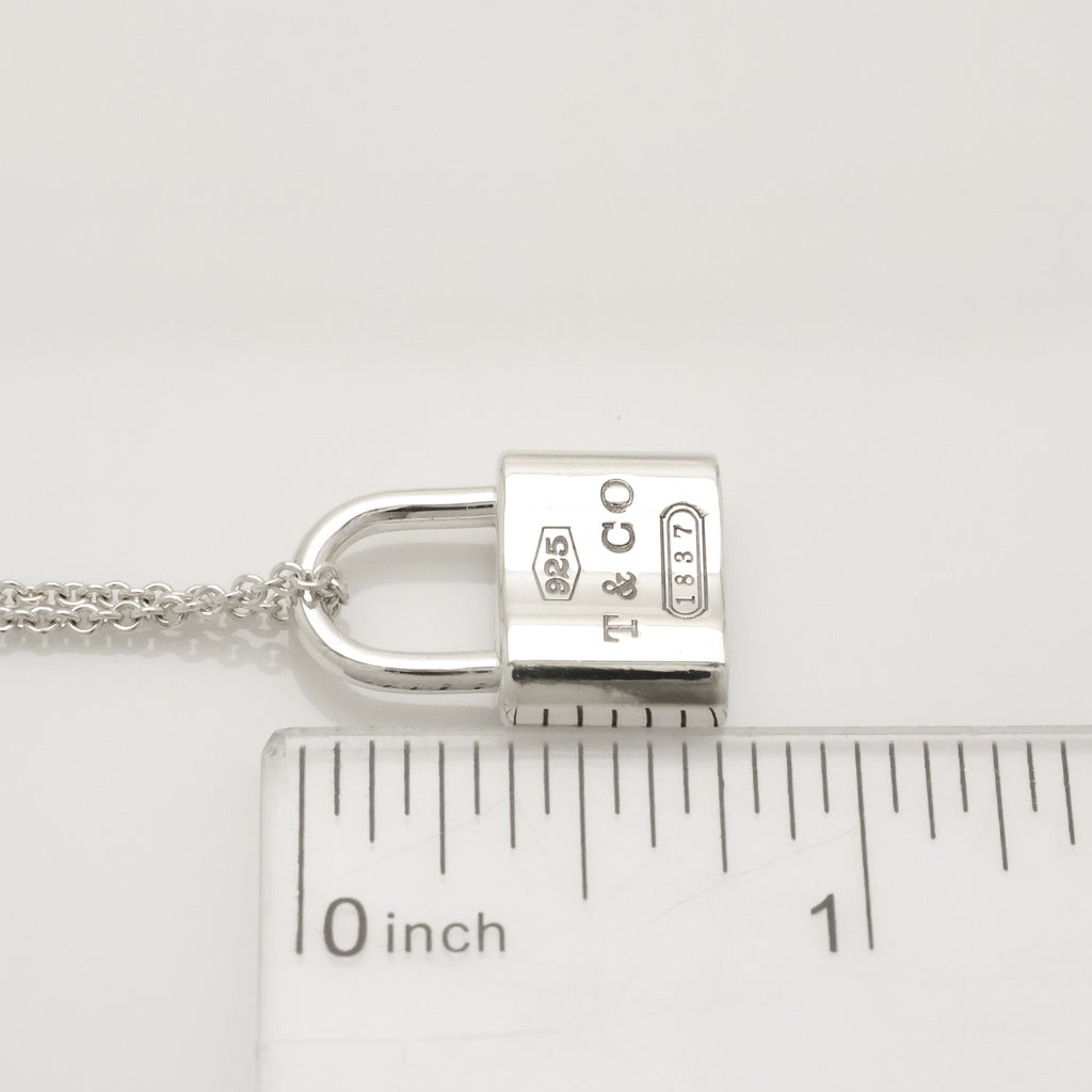 Tiffany & Co 1837 Padlock Necklace Pendant Sterling Silver 925 Chain