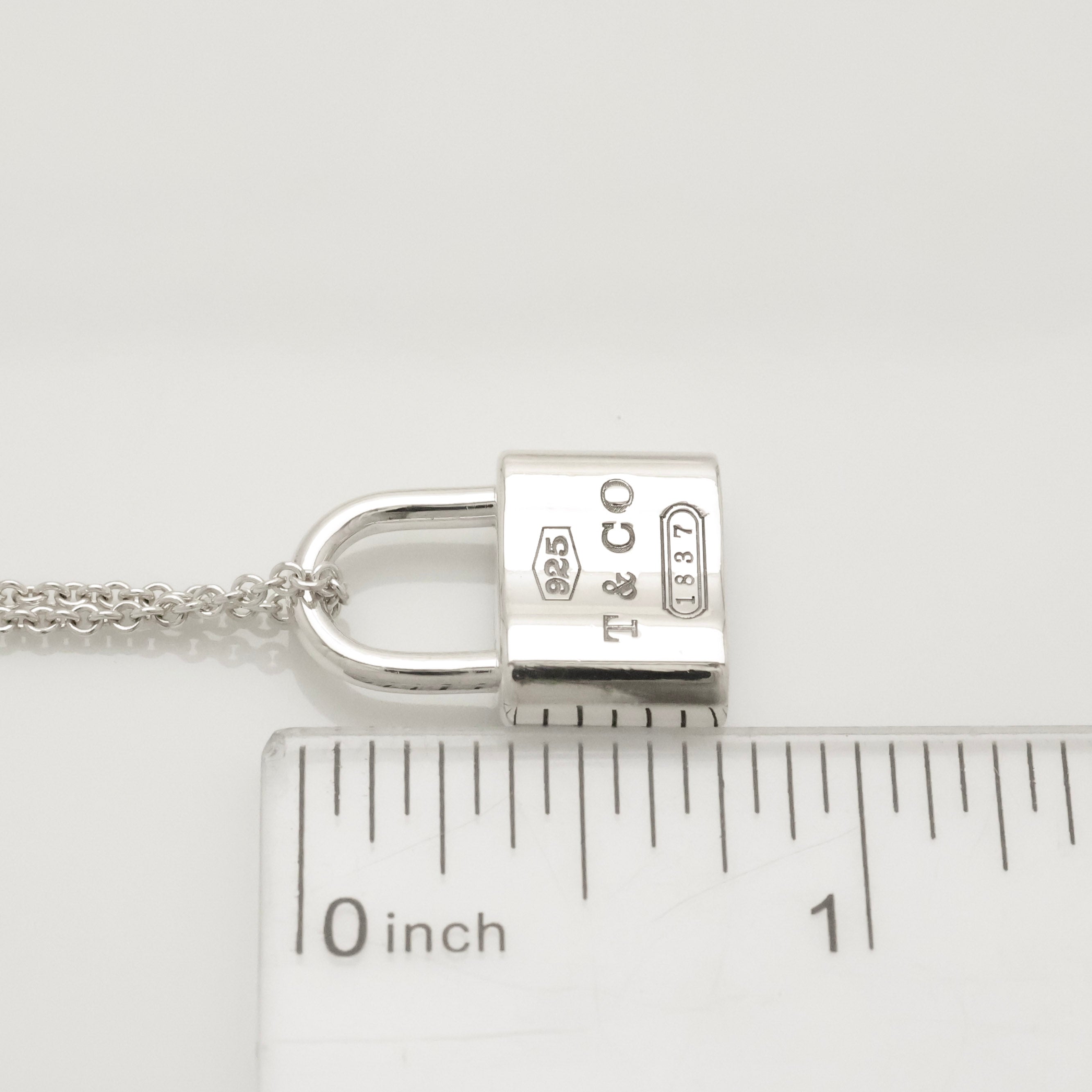 Tiffany & Co 1837 Padlock Necklace Pendant Sterling Silver 925 Chain