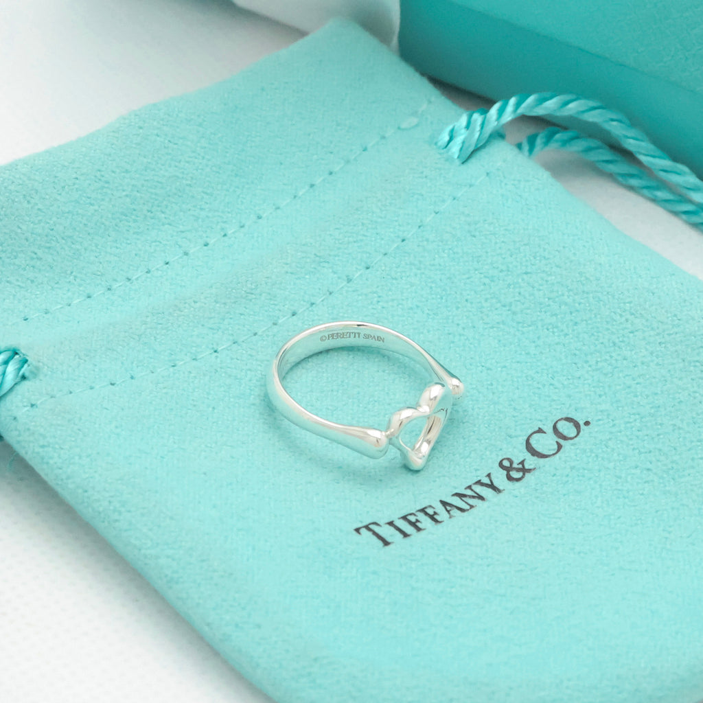 Tiffany & Co. Elsa Peretti Open Heart Ring Sterling Silver 925