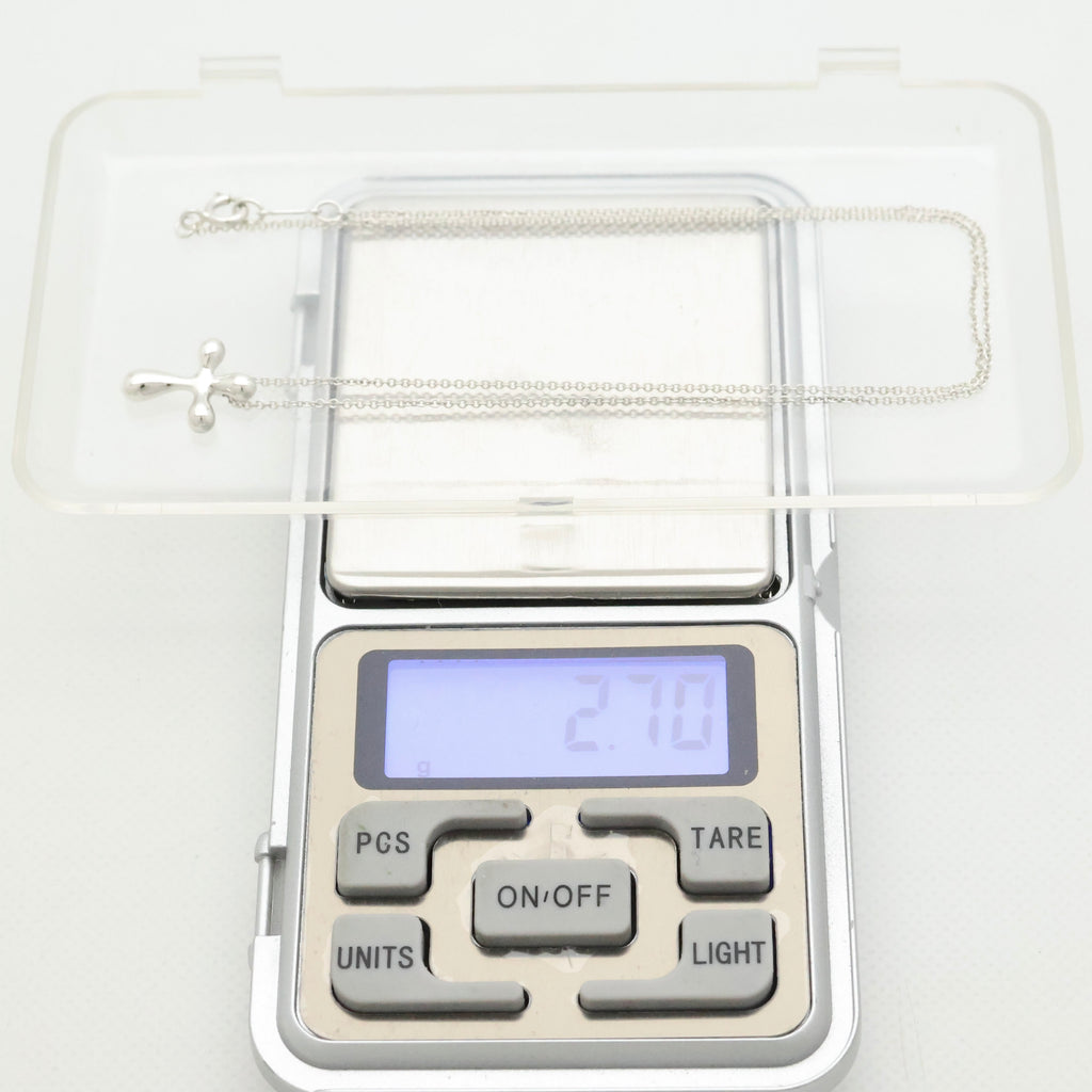  Tiffany & Co. Small Cross Pendant Necklace  Sterling Silver 925 