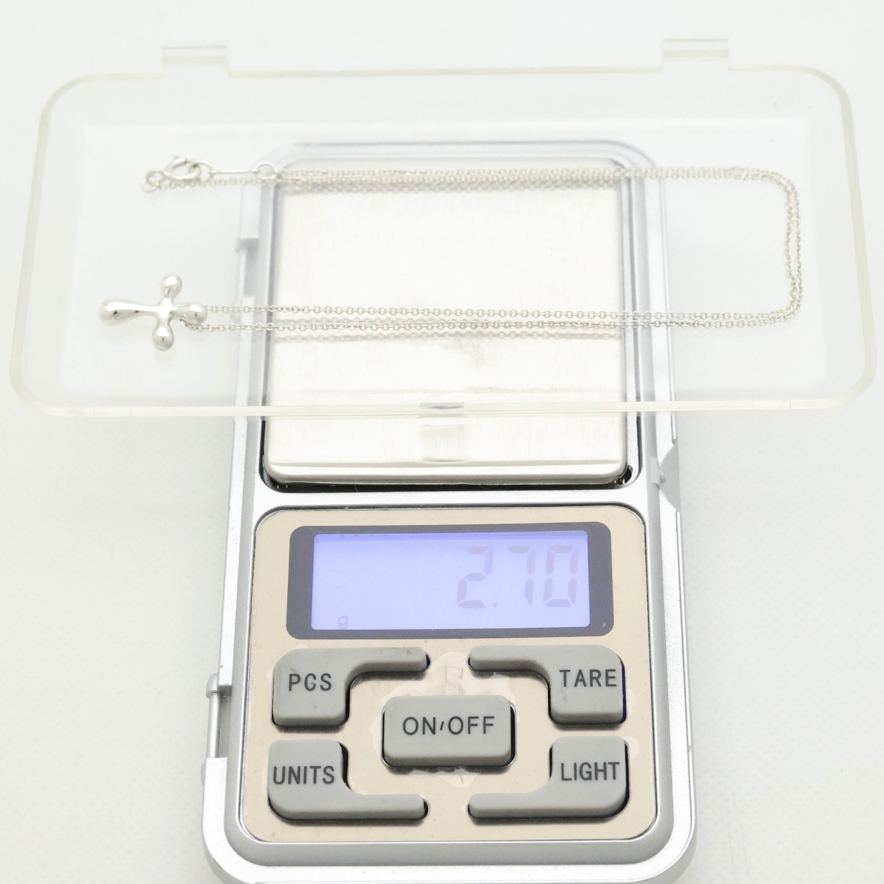  Tiffany & Co. Small Cross Pendant Necklace  Sterling Silver 925 