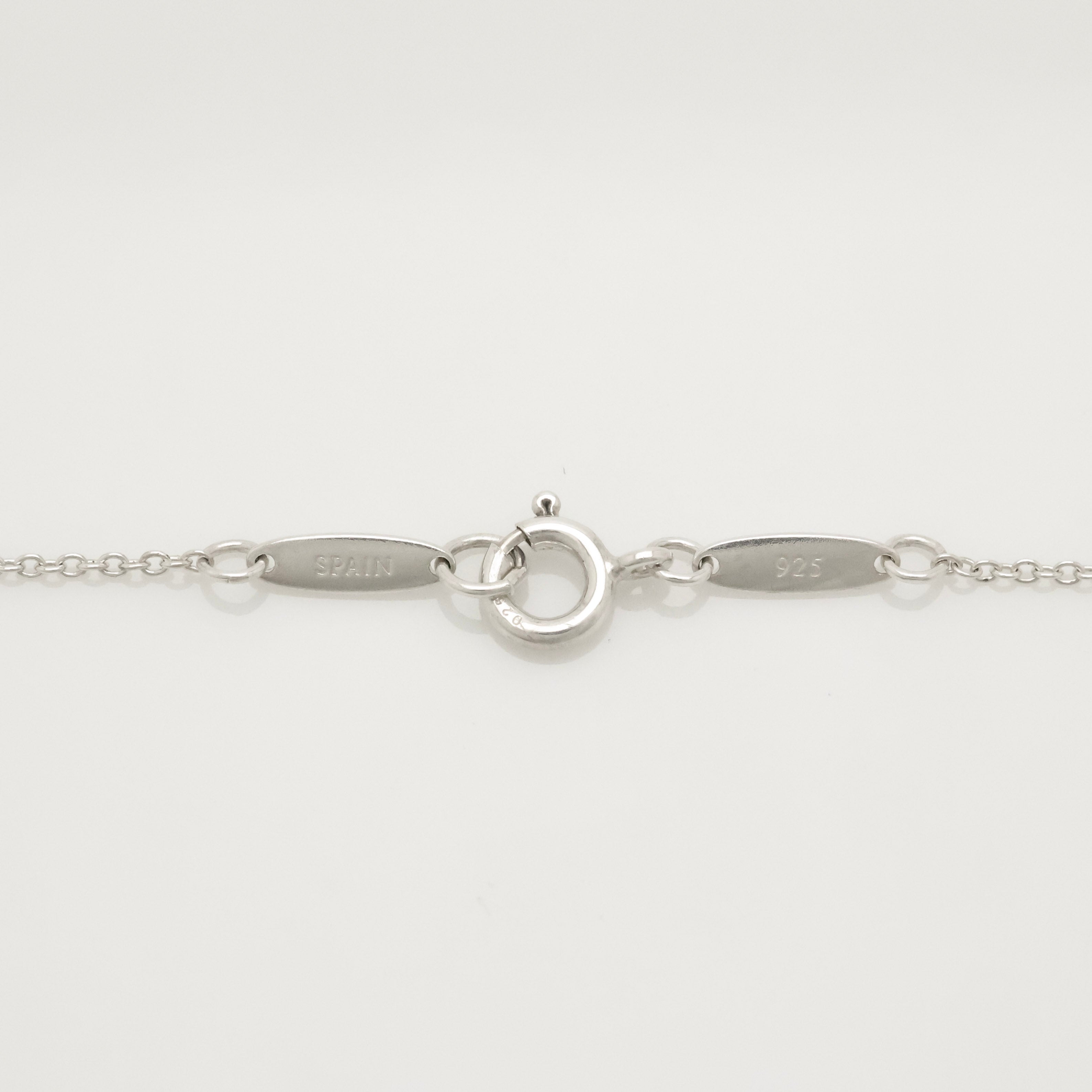 Tiffany & Co. Initial Letter "E" Necklace Pendant Sterling Silver 925