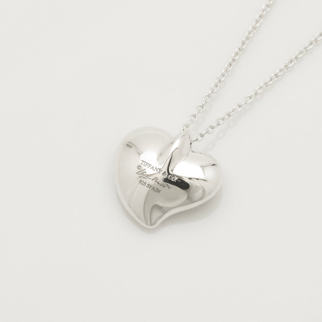 Tiffany & Co. Peretti Curved Full Heart Necklace Sterling Silver 925