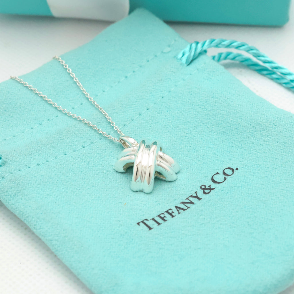 Tiffany & Co. Signature Cross Pendant Necklace Sterling Silver 925 