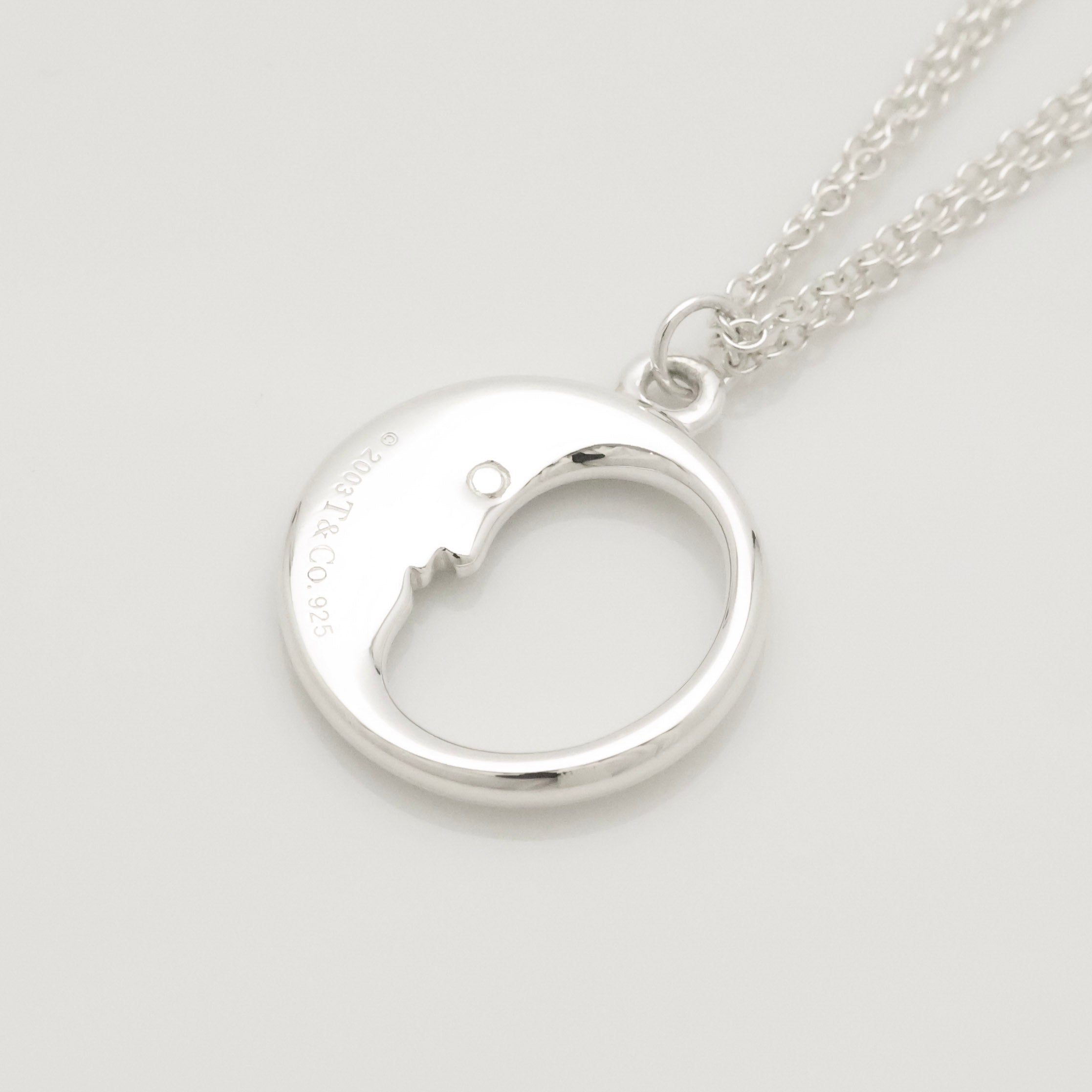 TIFFANY&Co. マンインザムーン ダブル チェーン ネックレス AG925