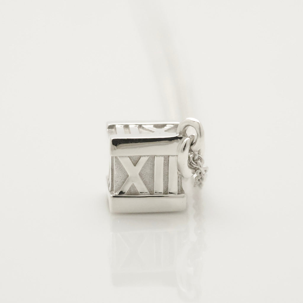  Tiffany & Co. Atlas Cube Necklace Pendant  Sterling Silver  925 
