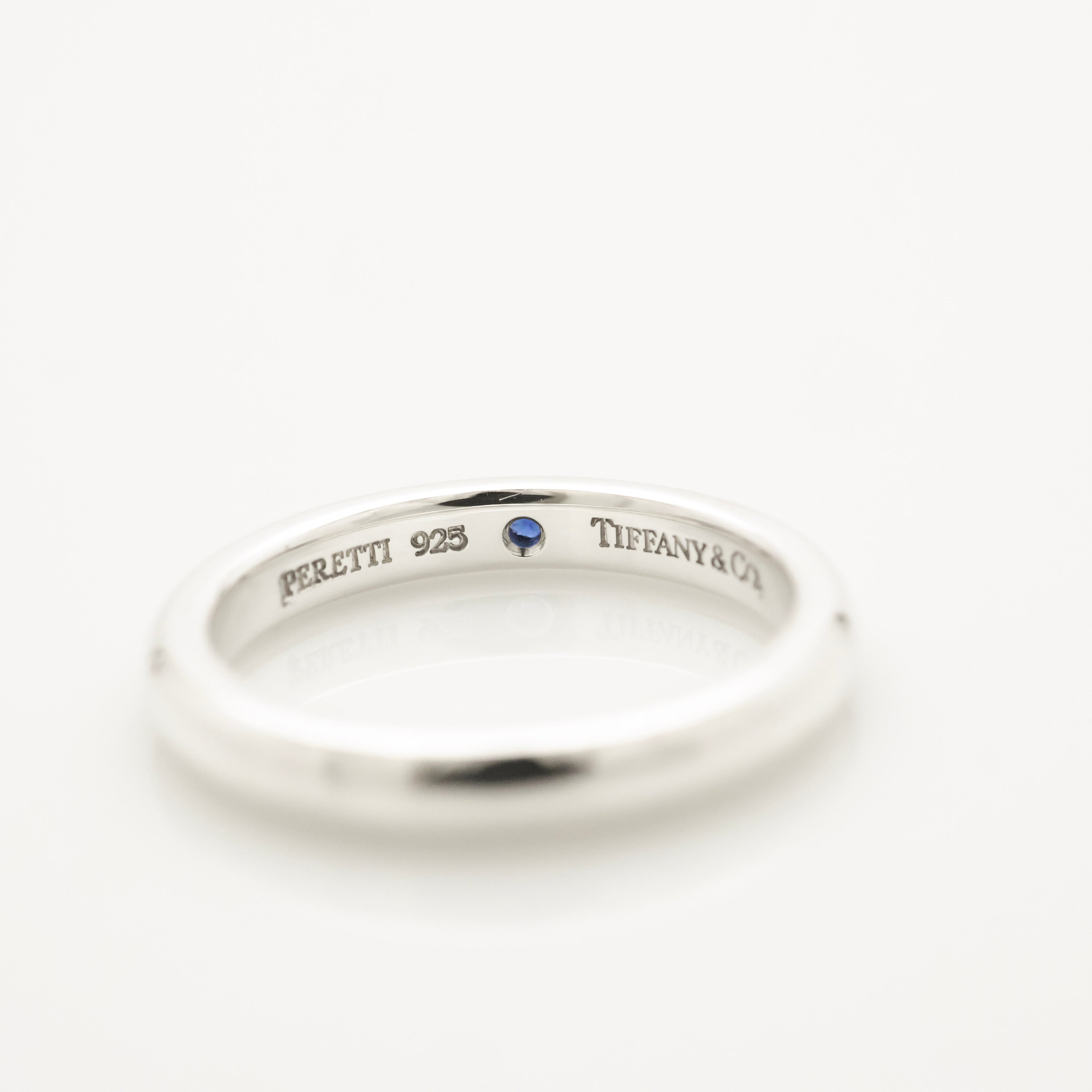 TIFFANY&Co. スタッキング バンド サファイア 1P リング 8 号 AG925