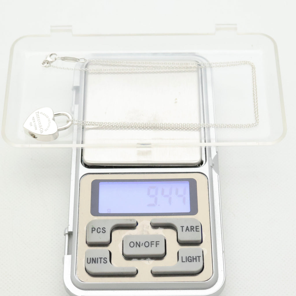 Tiffany & Co. Return to Heart Lock Padlock Necklace Sterling Silver 925