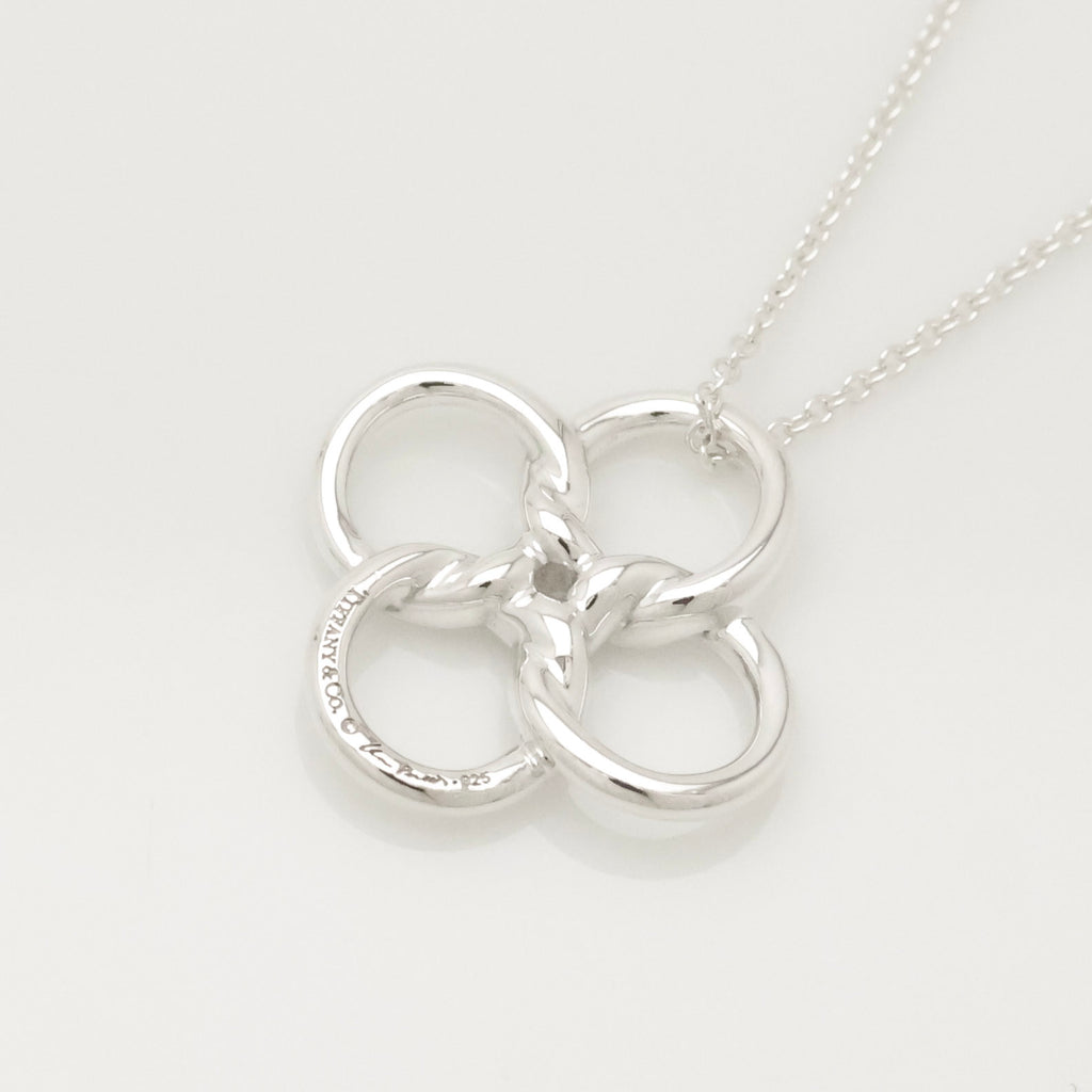 Tiffany & Co. Quadrifoglio Four Leaf Clover Necklace Sterling Silver 925