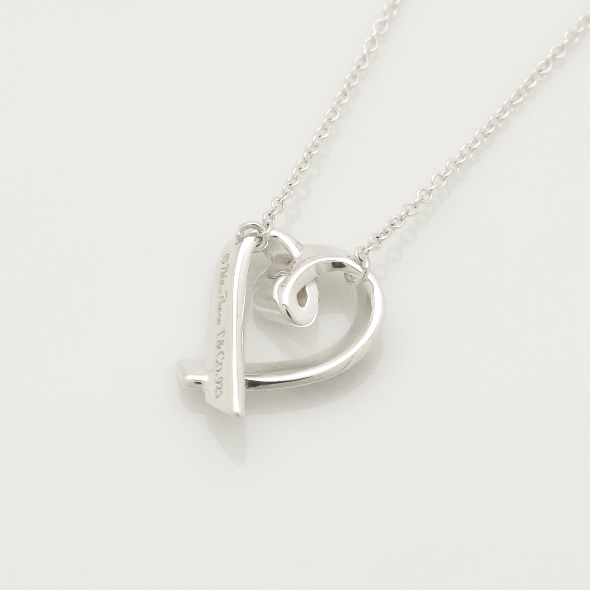 TIFFANY&Co. ラビング ハート LOVE レッド エナメル パロマピカソ ネックレス AG925