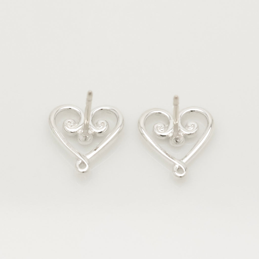 Tiffany & Co. Venezia Goldoni Heart Stud Earrings Sterling Silver 925